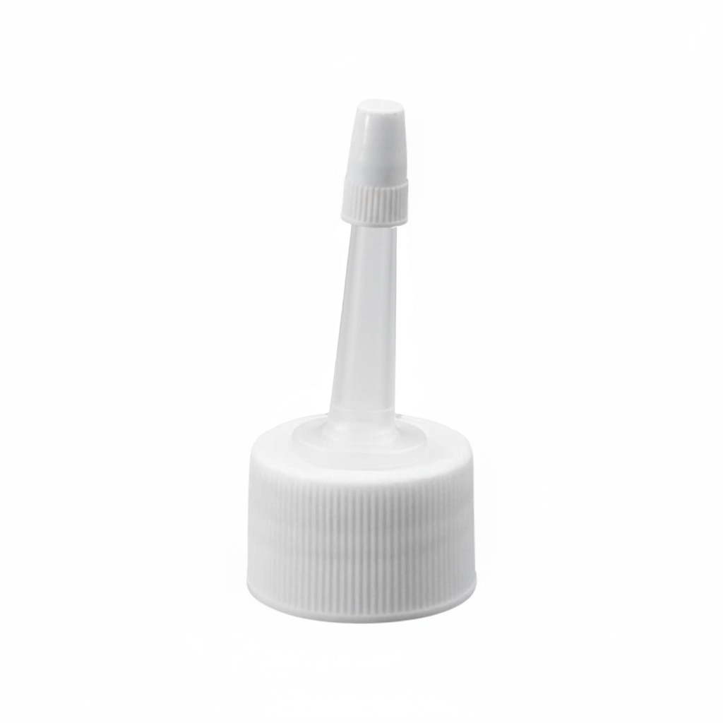 Tampa de rosca com aplicador, plástico PP, branco, para bocal: 24/410 Tampa de rosca com aplicador, plástico PP, branco, para bocal: 24/410