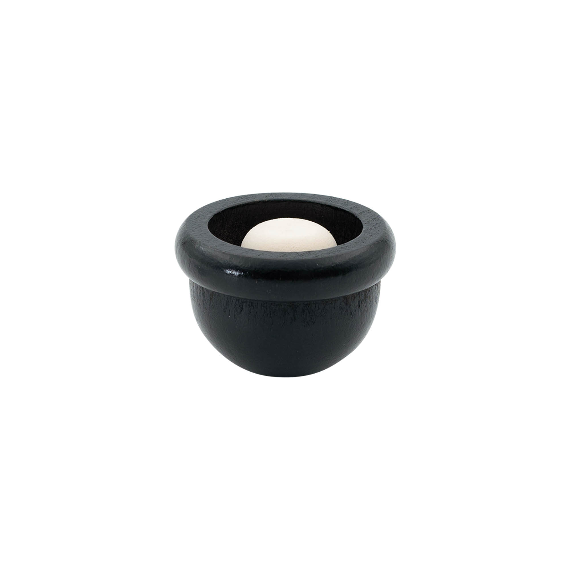 Rolha de aperto 19 mm "Melão", madeira/PE, preta, para bocal: cortiça