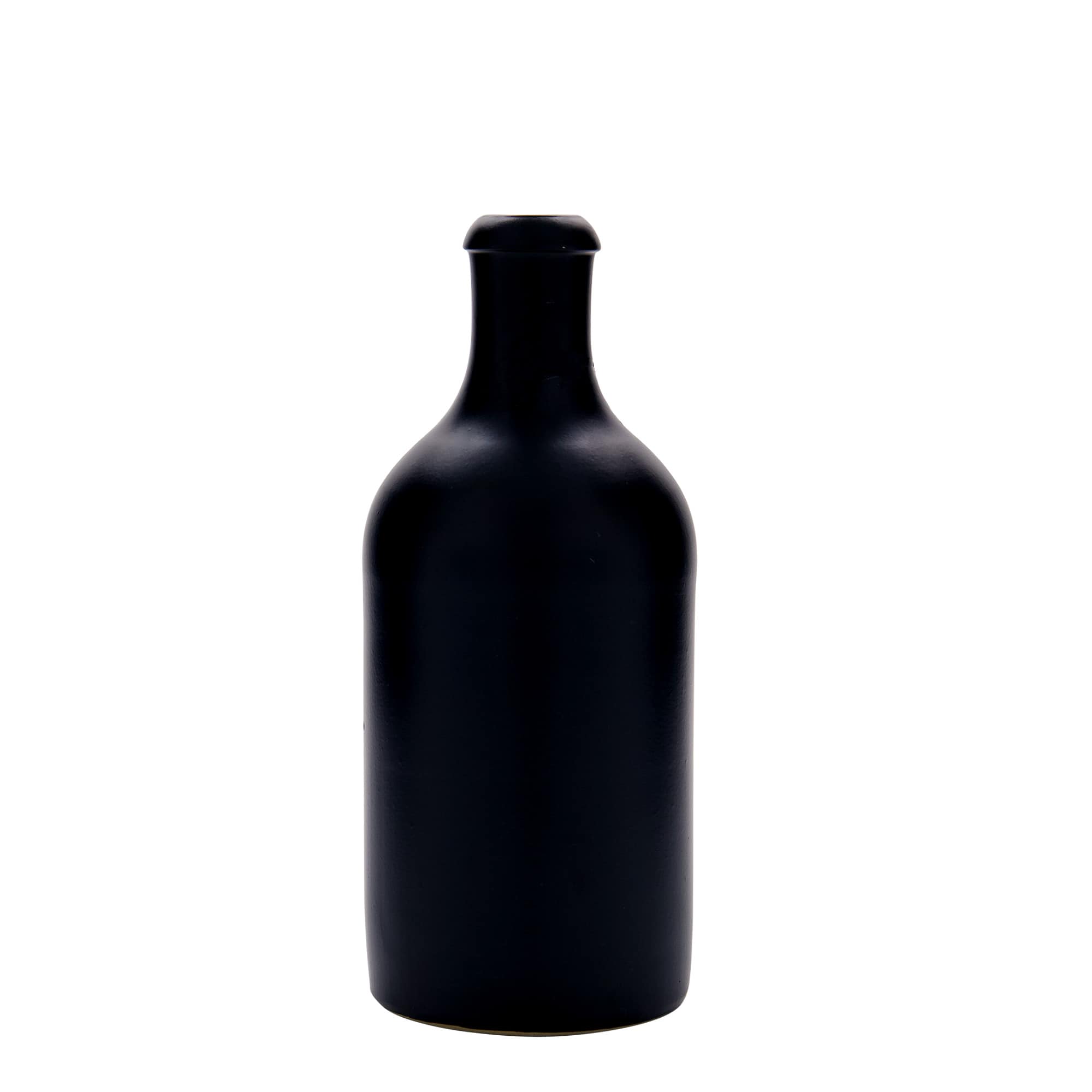 Jarro de barro 500 ml, grés, preto, abertura: fecho de mola