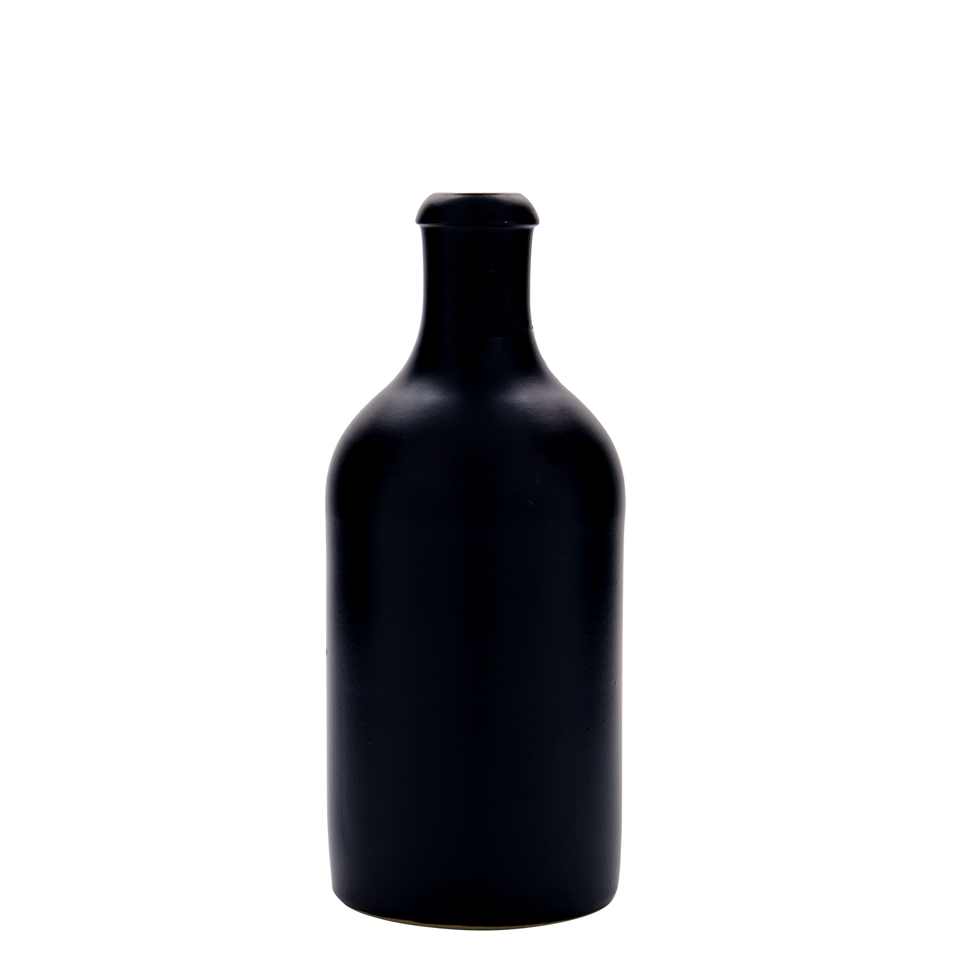 Jarro de barro 500 ml, grés, preto, abertura: fecho de mola