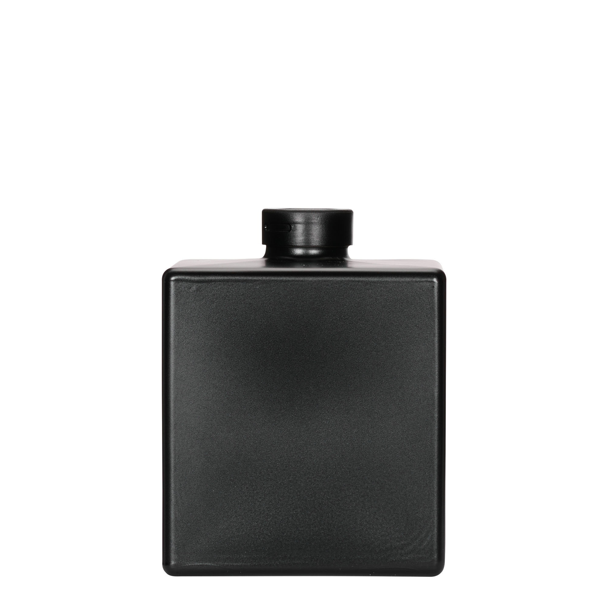 Frasco de vidro de 500 ml 'Cube', quadrado, preto, boca: cortiça