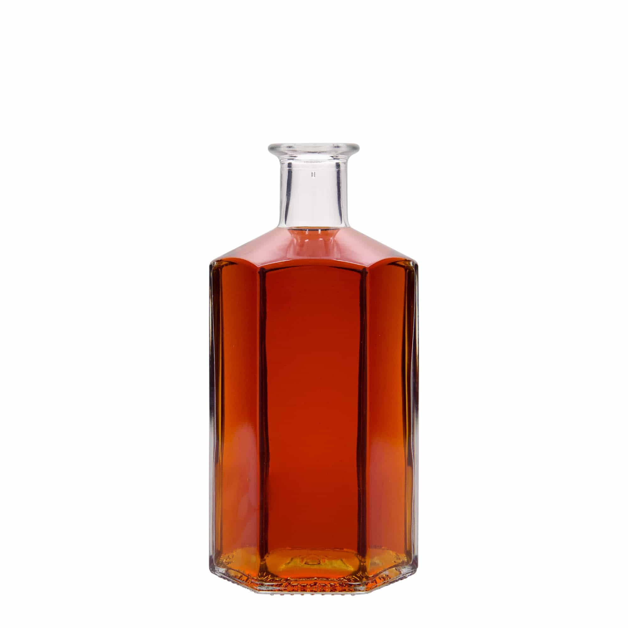 Garrafa de vidro de 500 ml Farmacêutico 'Jimmy', hexagonal, boca: cortiça