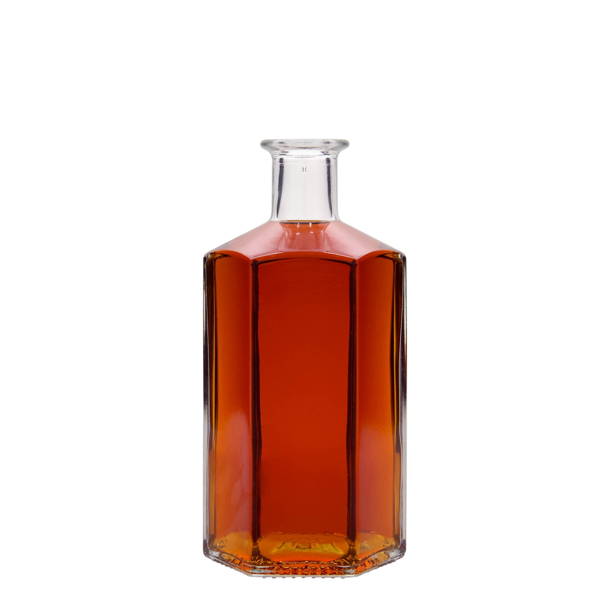 Garrafa de vidro de 500 ml Farmacêutico 'Jimmy', hexagonal, boca: cortiça Garrafa de vidro de 500 ml Farmacêutico 'Jimmy', hexagonal, boca: cortiça
