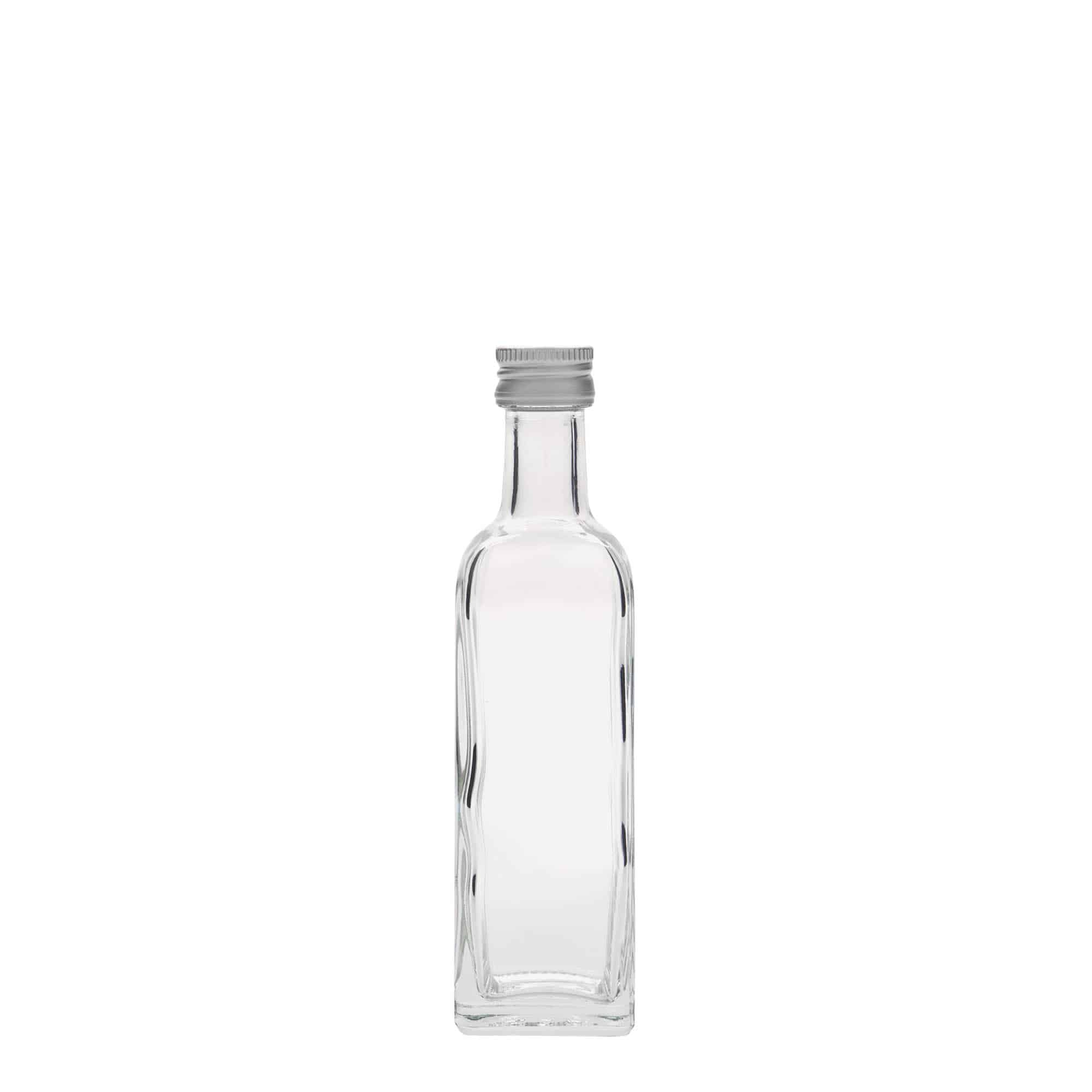Frasco de vidro de 60 ml 'Marasca', quadrado, boca: PP 18