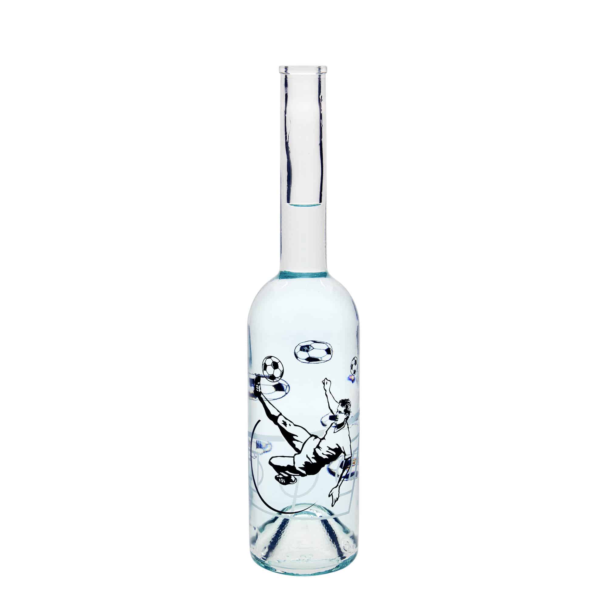 Garrafa de vidro de 500 ml 'Ópera', motivo: Jogador de futebol, bocal: cortiça
