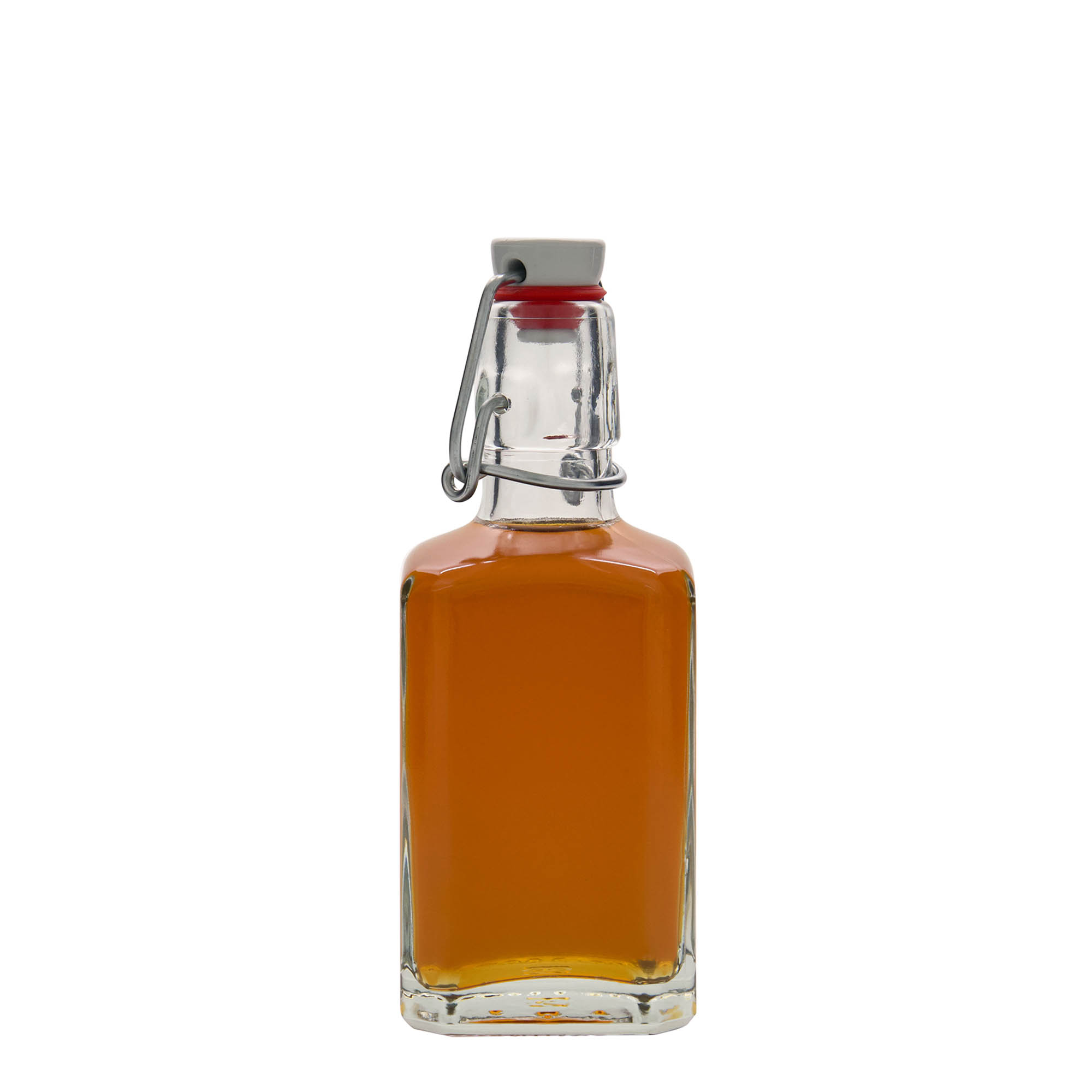 Garrafa de vidro de 250 ml 'Rialto', quadrada, boca: fecho de mola Garrafa de vidro de 250 ml 'Rialto', quadrada, boca: fecho de mola