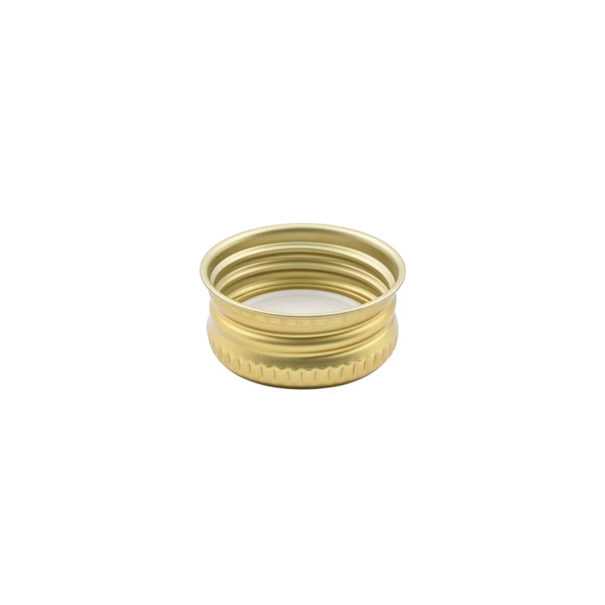 Tampa de rosca, metal, dourada, para bocal: PP 28