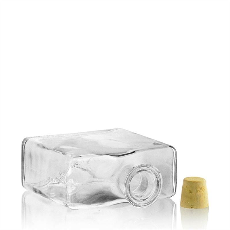 Garrafa de vidro de 500 ml 'Julia', retangular, boca: cortiça