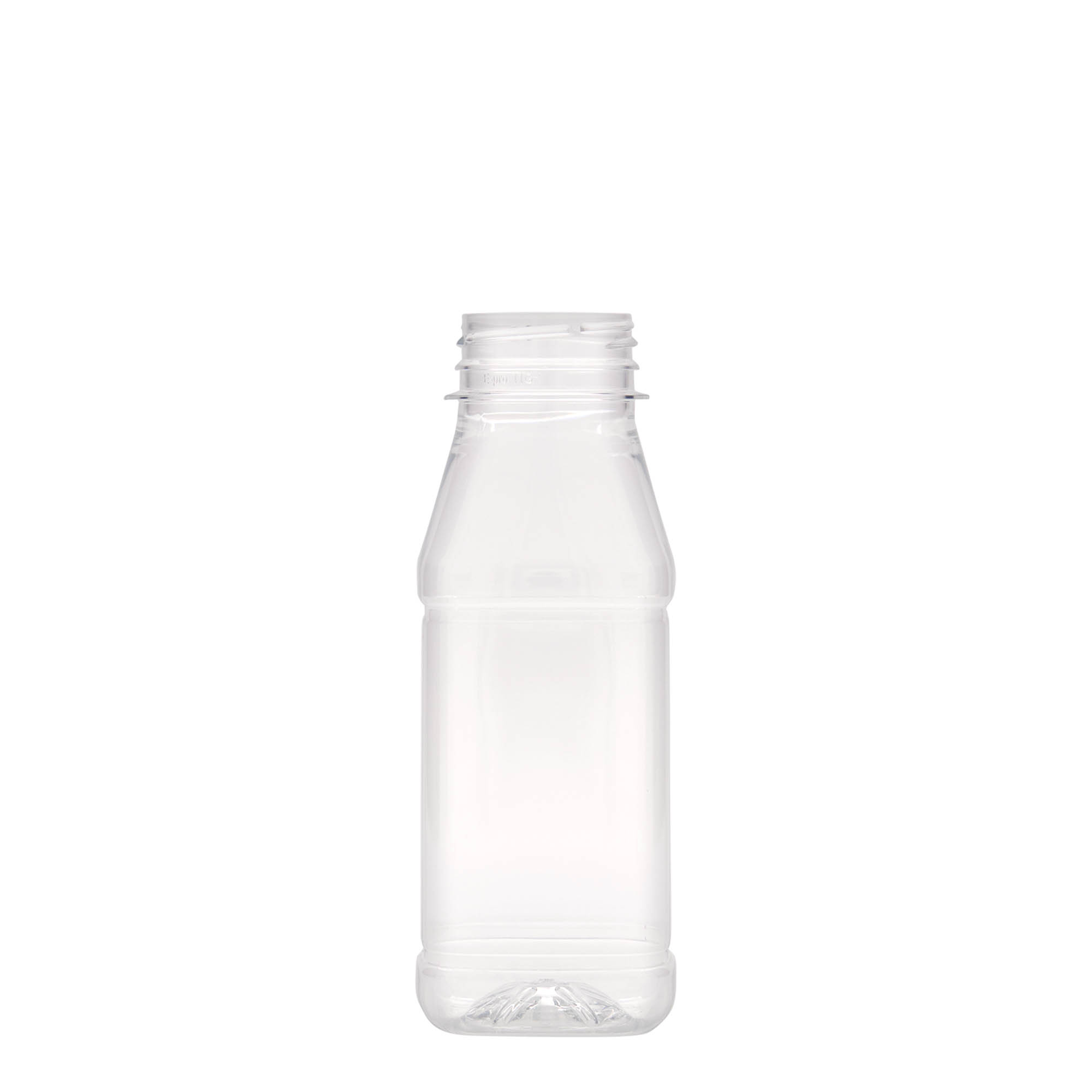 Frasco PET de 250 ml 'Milk and Juice Carré', quadrado, plástico, boca: 38 mm Frasco PET de 250 ml 'Milk and Juice Carré', quadrado, plástico, boca: 38 mm
