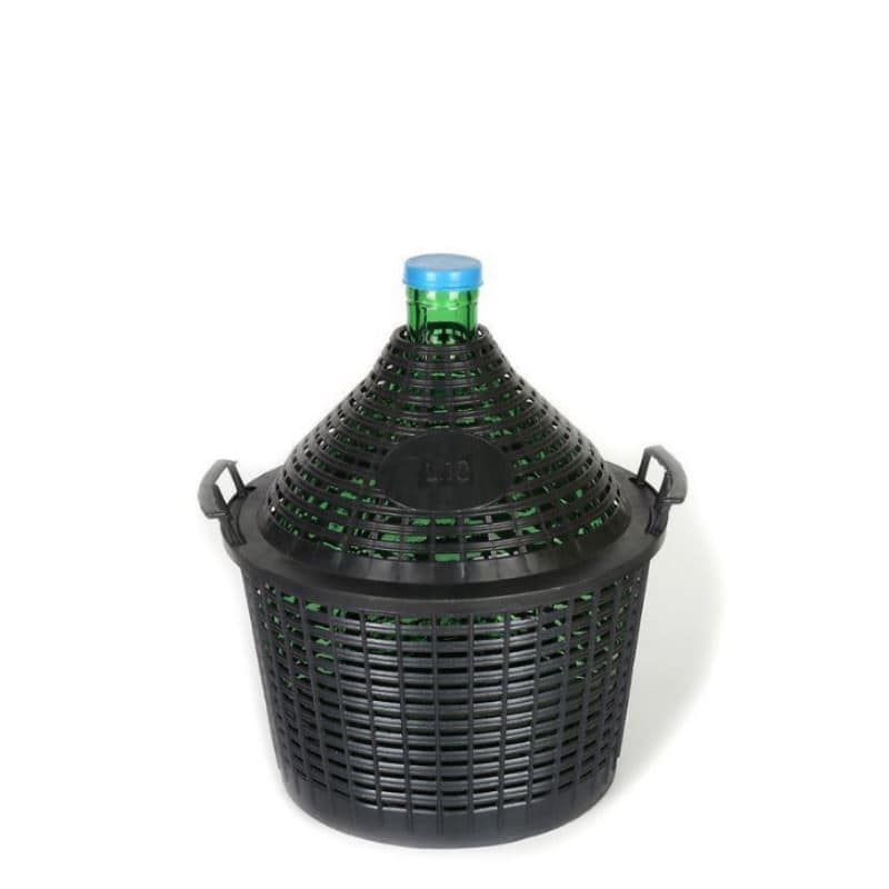 10 l Garrafão pescoço estreito, vidro, verde, boca: Tampa 10 l Garrafão pescoço estreito, vidro, verde, boca: Tampa