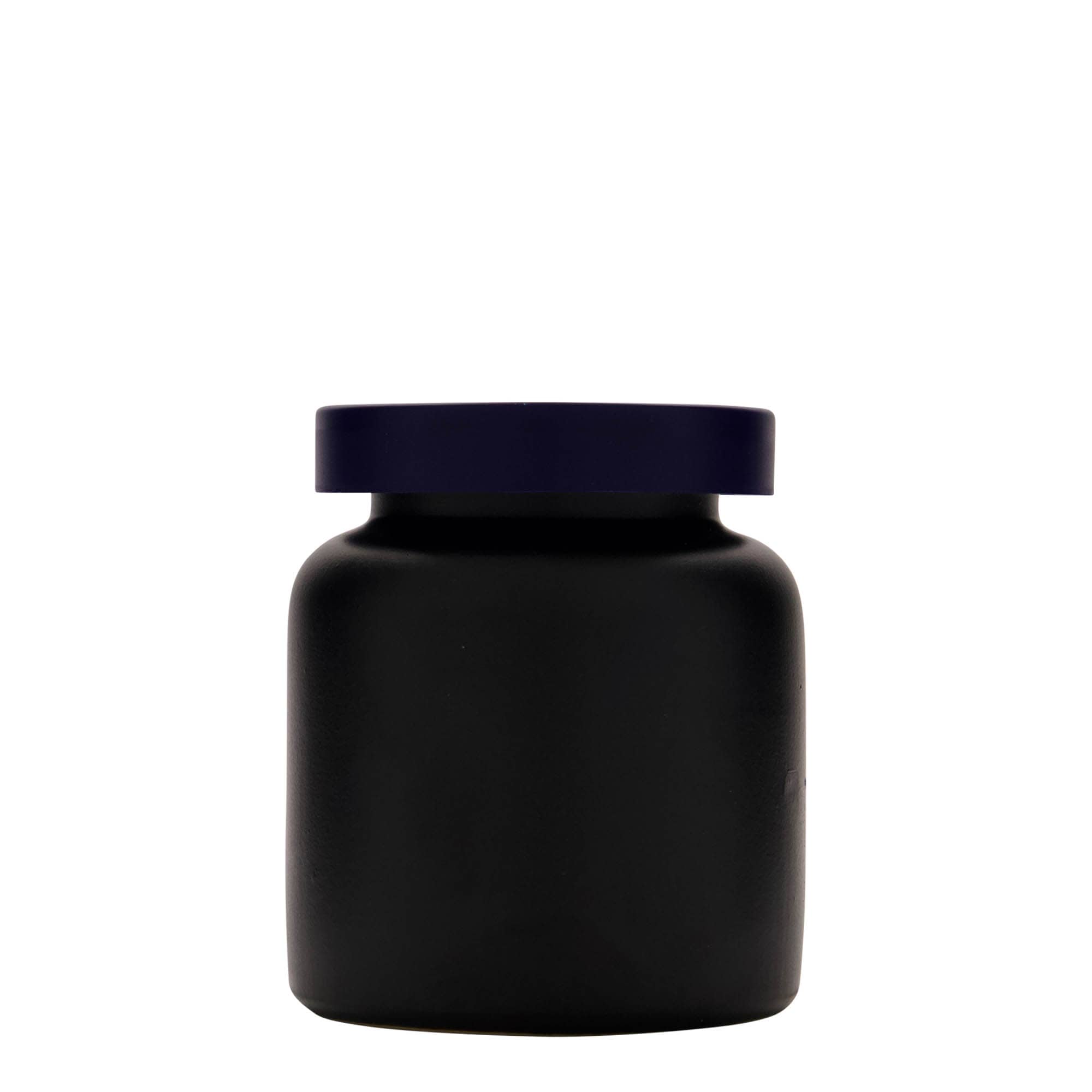 Vaso de grés de 270 ml, cerâmica, preto, boca: tampa invertida