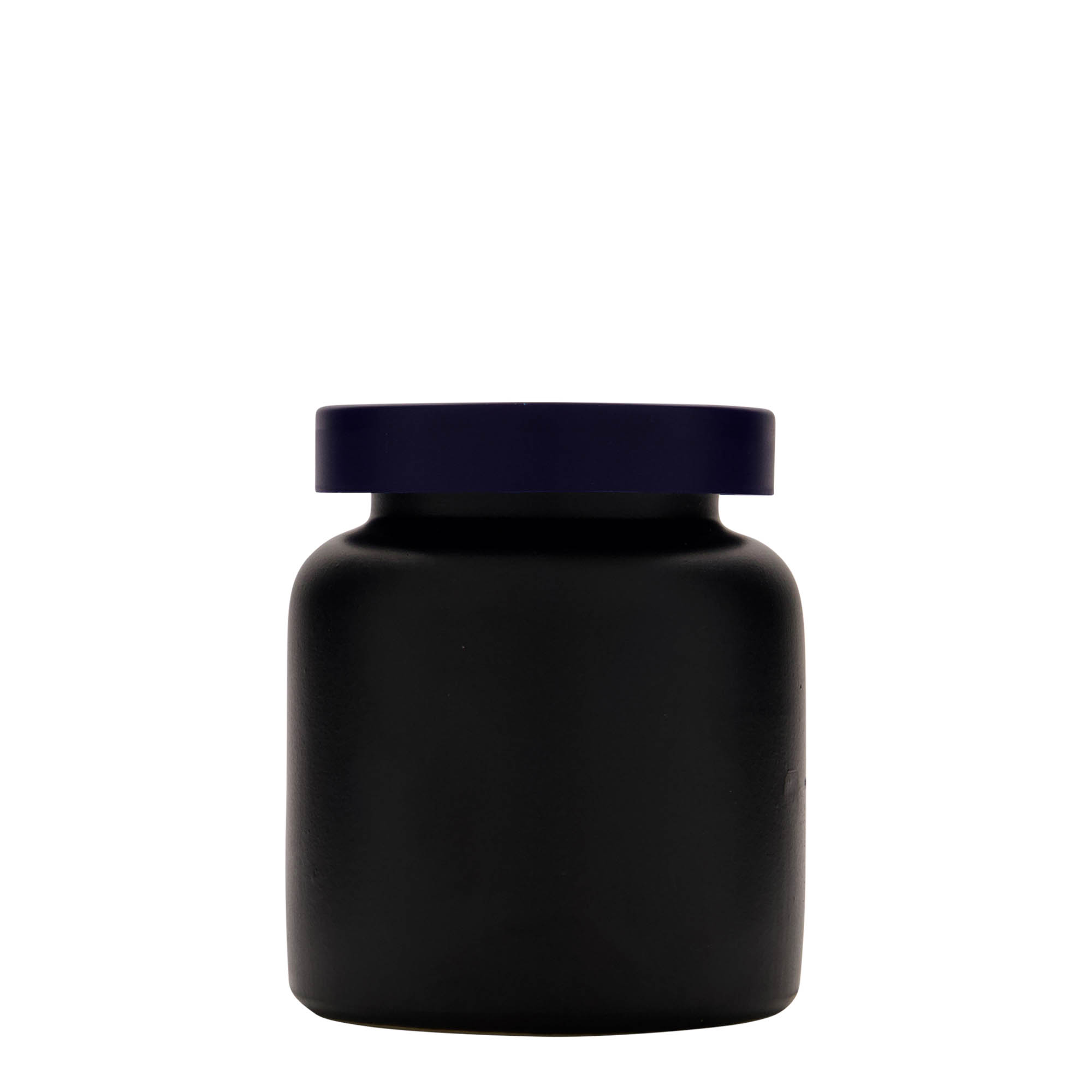 Vaso de grés de 270 ml, cerâmica, preto, boca: tampa invertida