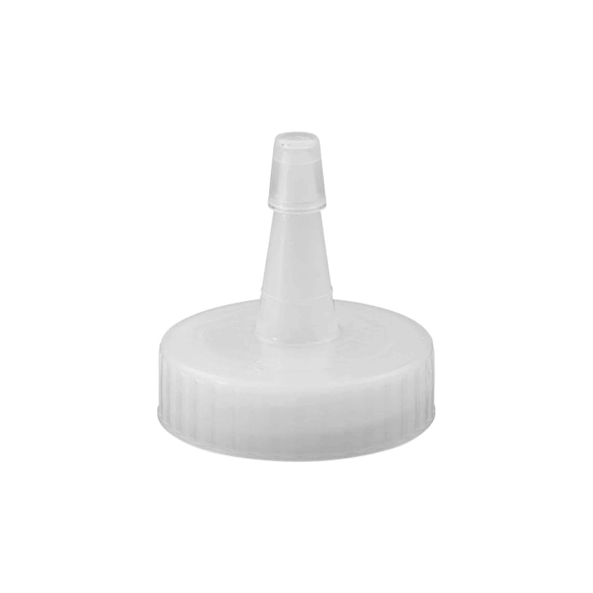 Tampa de rosca com bico de esguicho, plástico PP, branco, para abertura: 38/400