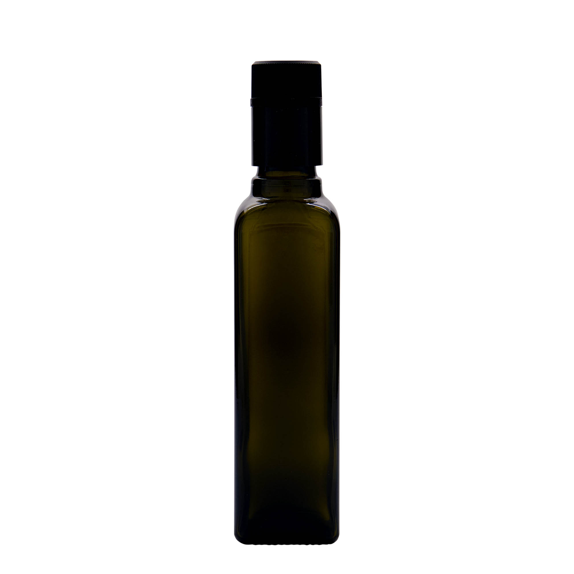 Frasco de vinagre/óleo 'Quadra' 250 ml, vidro, quadrado, verde antigo, bocal: DOP