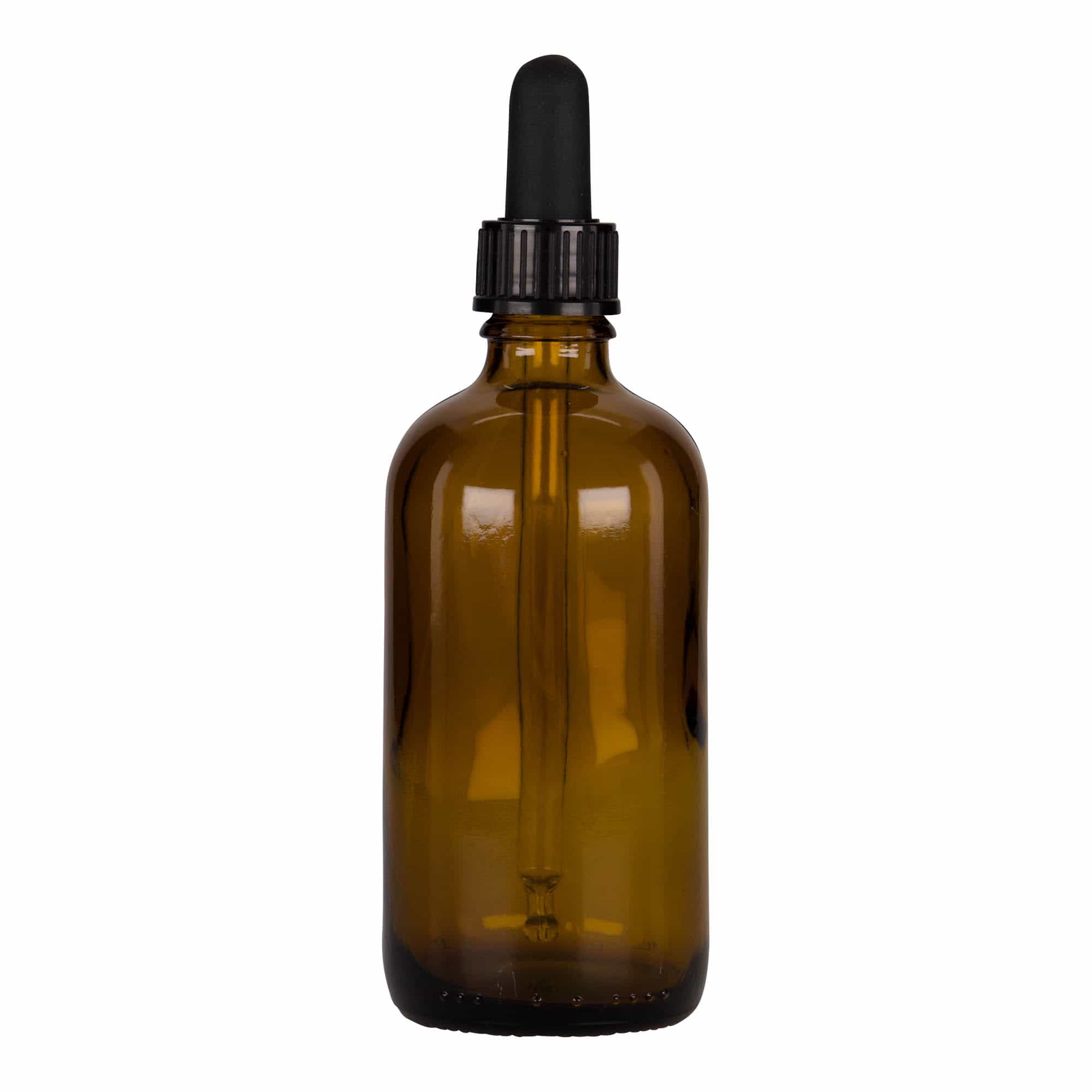 Frasco conta-gotas de 100 ml para medicamento, vidro, castanho-preto, boca: DIN 18