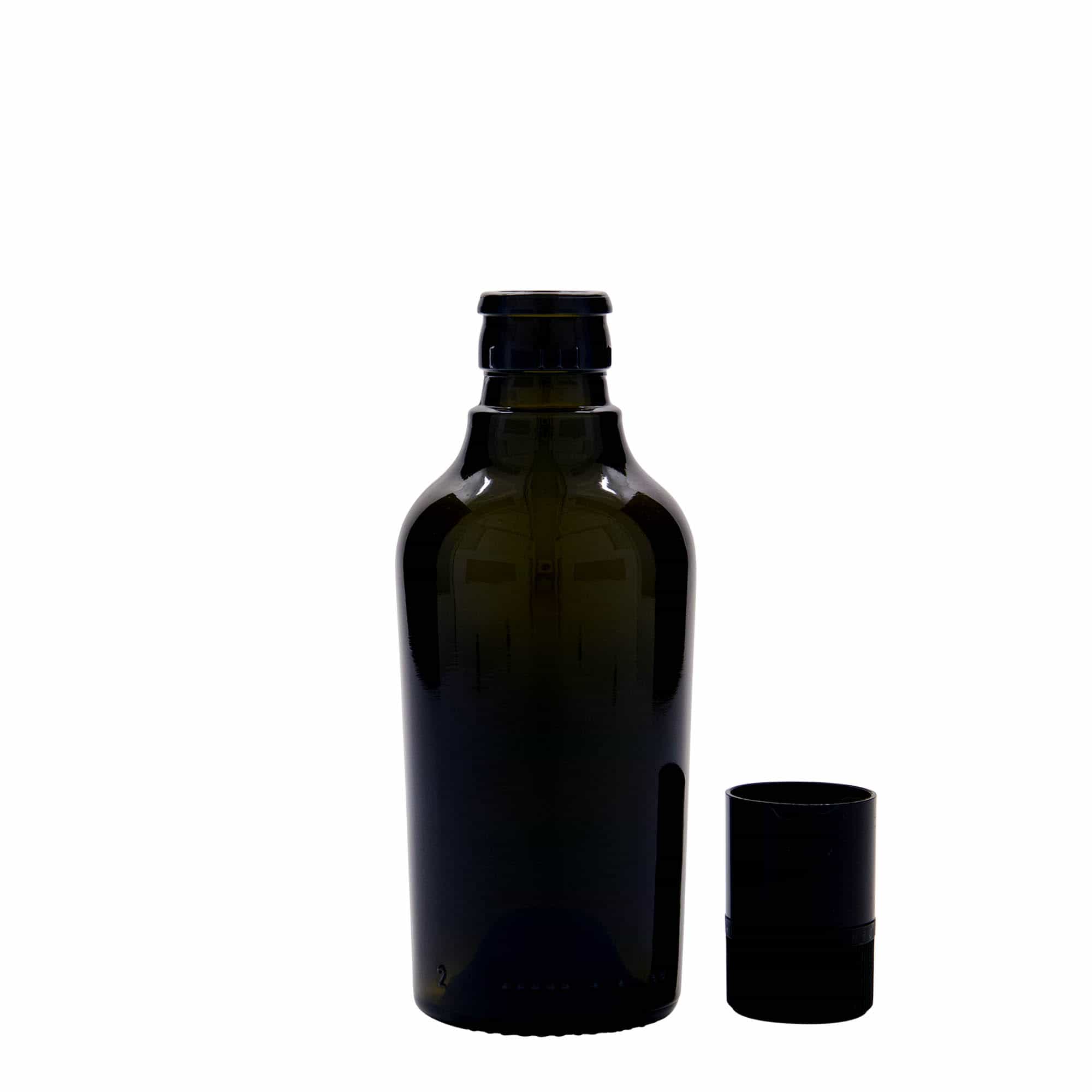 250 ml Garrafa para azeite e vinagre 'Oleum', vidro, verde antigo, boca: DOP