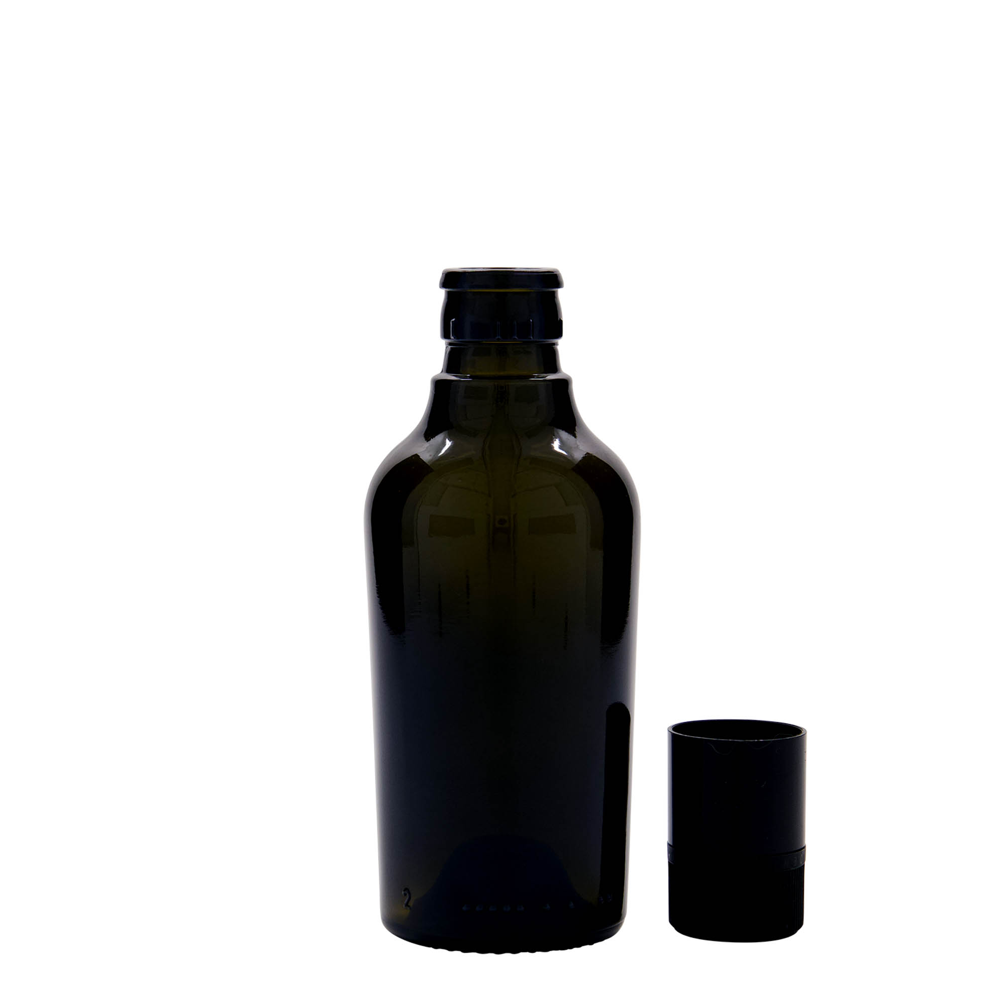Garrafa de vinagre/óleo 'Oleum' 250 ml, vidro, verde antigo, bocal: DOP