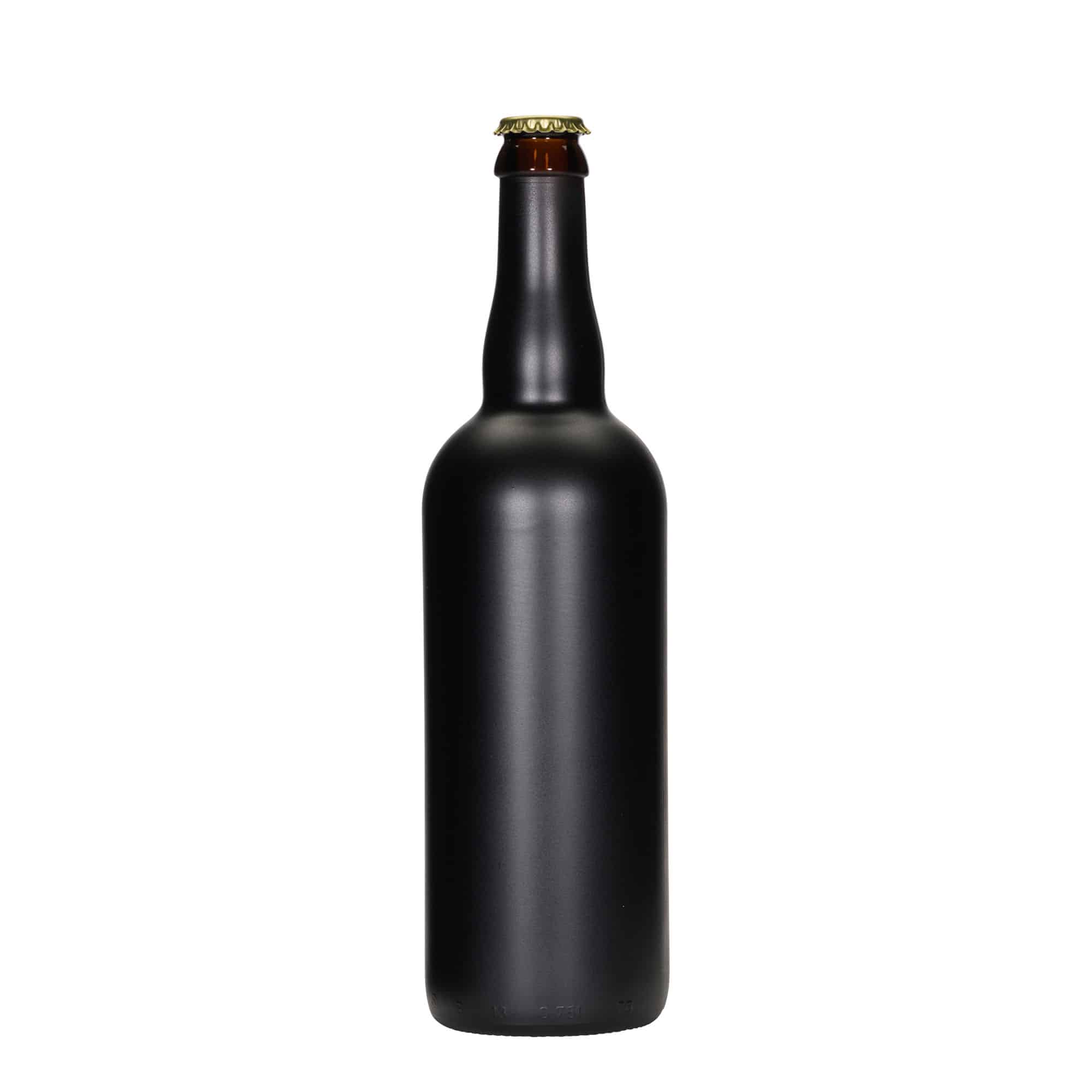 Garrafa de cerveja de 750 ml Bélgica, vidro, preta, boca: tampa de coroa
