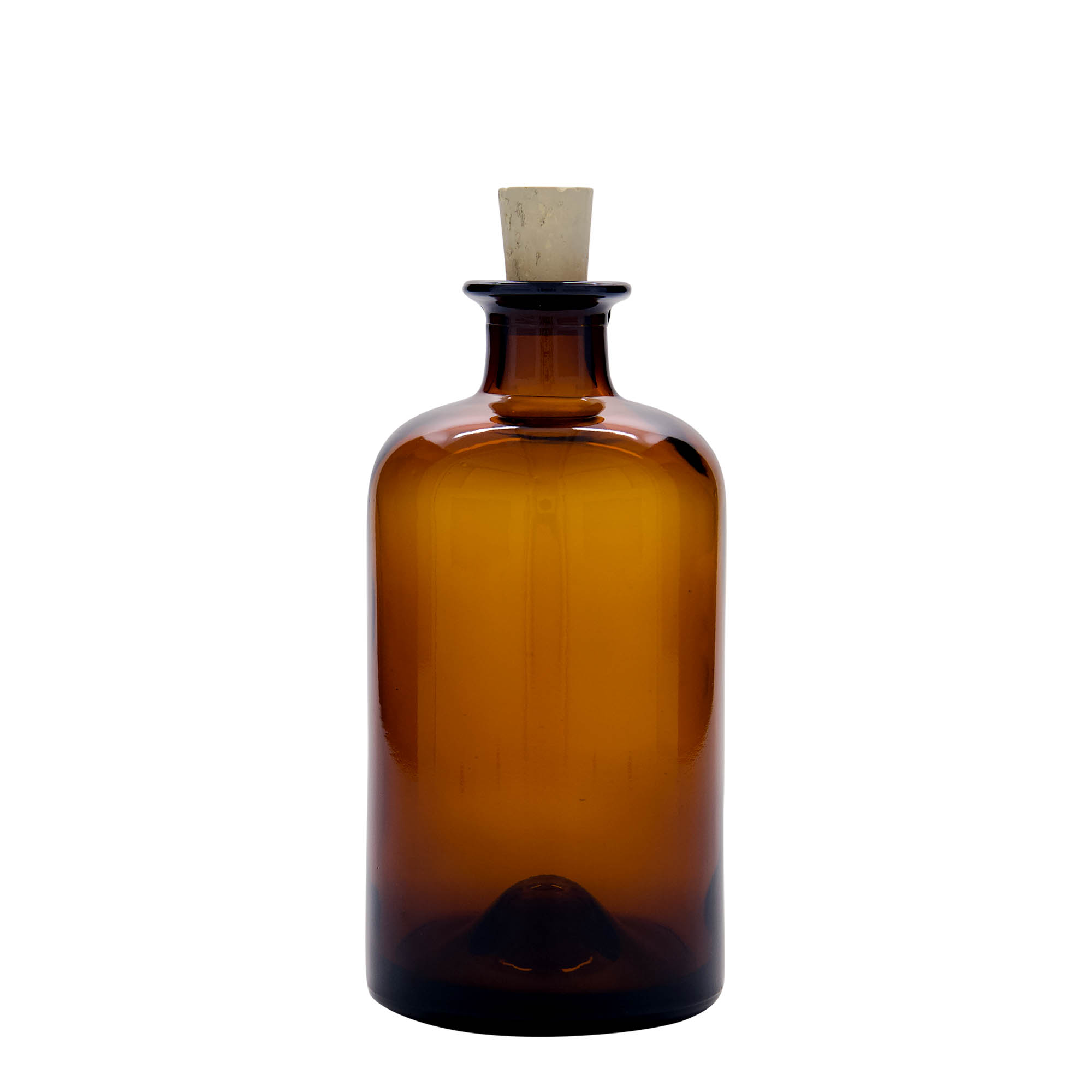 Frasco de vidro de 500 ml para farmacêutico, castanho, boca: cortiça