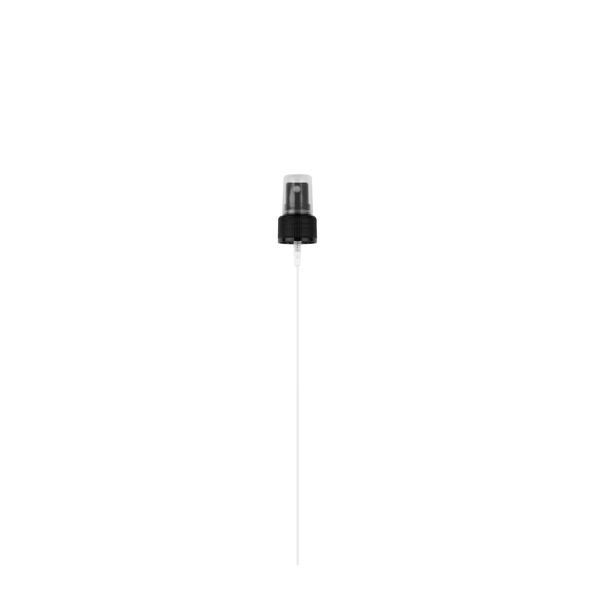 Tampa de rosca com pulverizador spray, plástico PP, preto, para bocal: 24/410