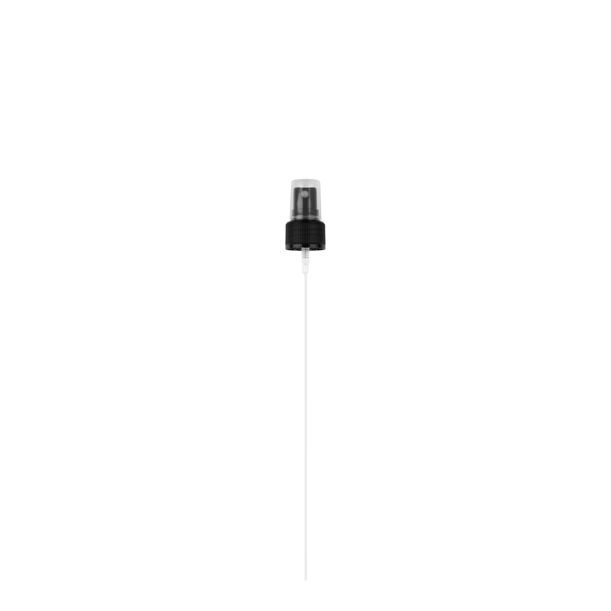 Tampa de rosca com pulverizador spray, plástico PP, preto, para bocal: 24/410