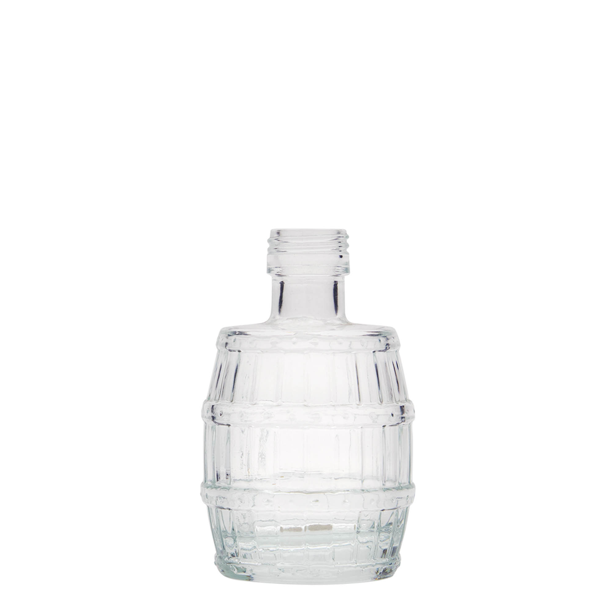 Frasco de vidro de 100 ml 'Barril', boca: PP 24 Frasco de vidro de 100 ml 'Barril', boca: PP 24