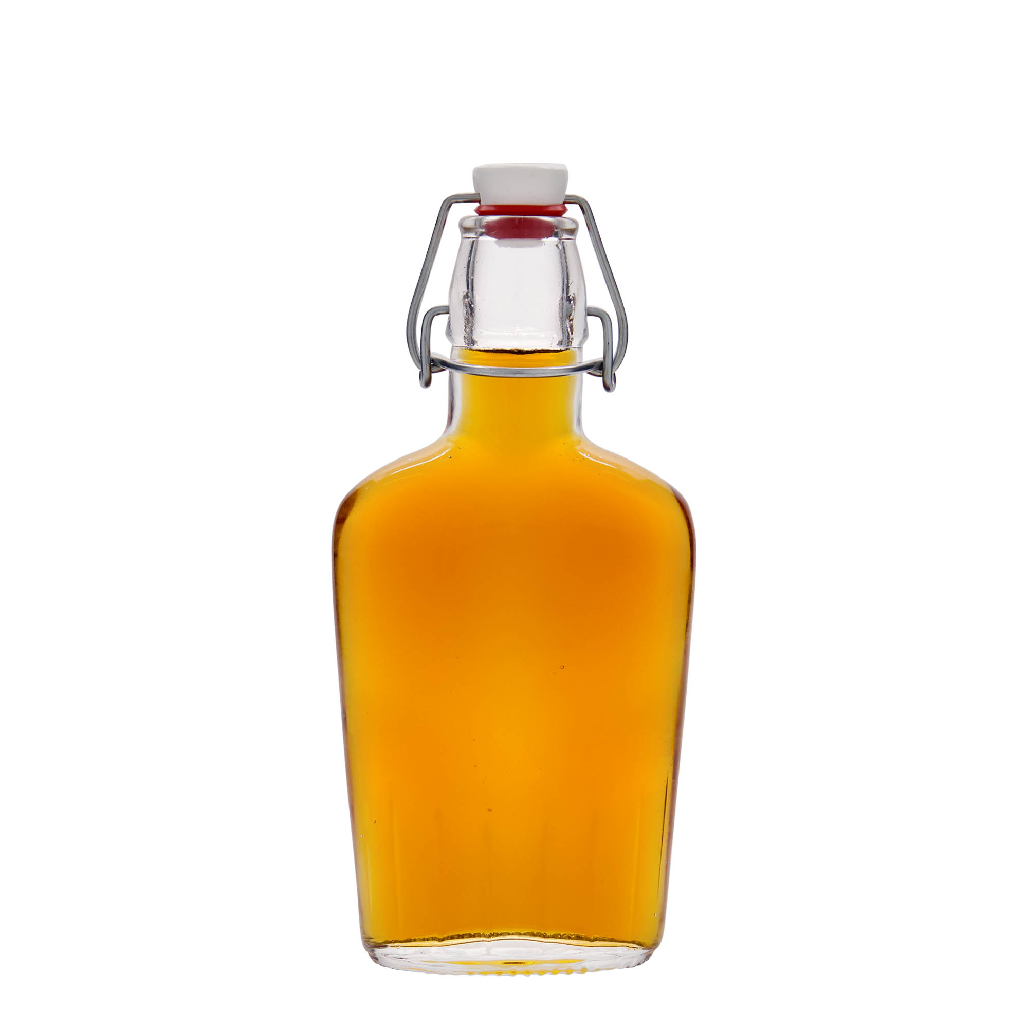 Garrafa de vidro de 250 ml 'Fiaschetta', oval, boca: fecho de mola