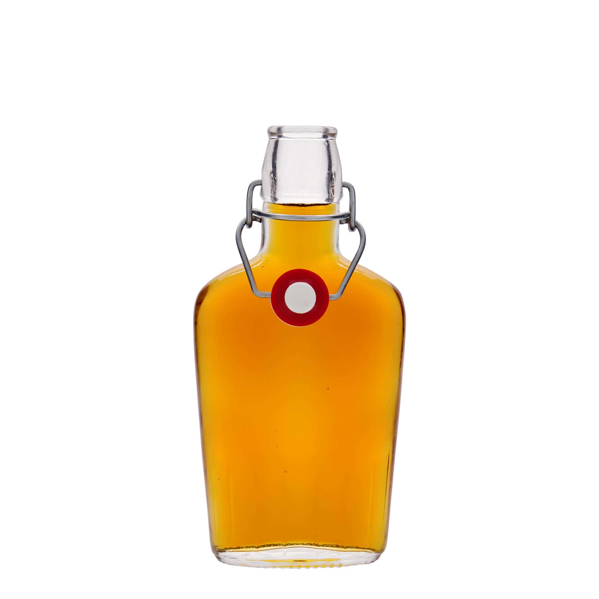 Garrafa de vidro de 250 ml 'Fiaschetta', oval, boca: fecho de mola