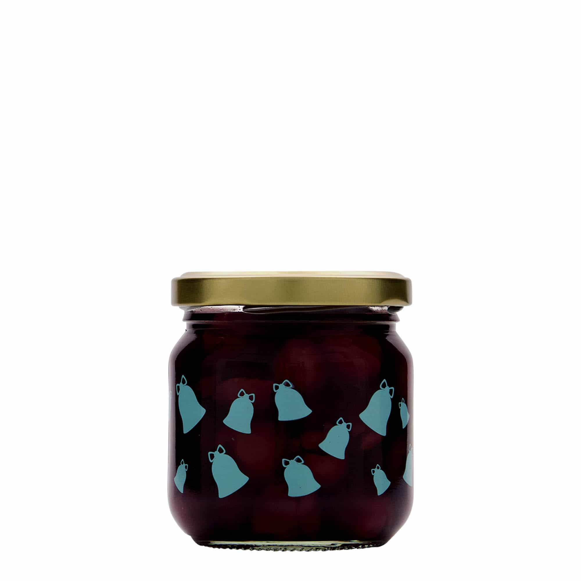 212 ml Frasco redondo, motivo: Sino, campainha, boca: Twist-Off (TO 66)