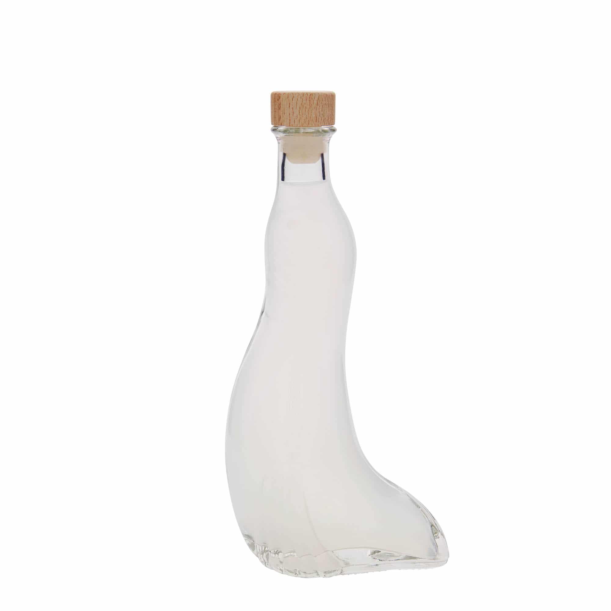 200 ml Garrafa de vidro 'Foca', boca: Cortiça