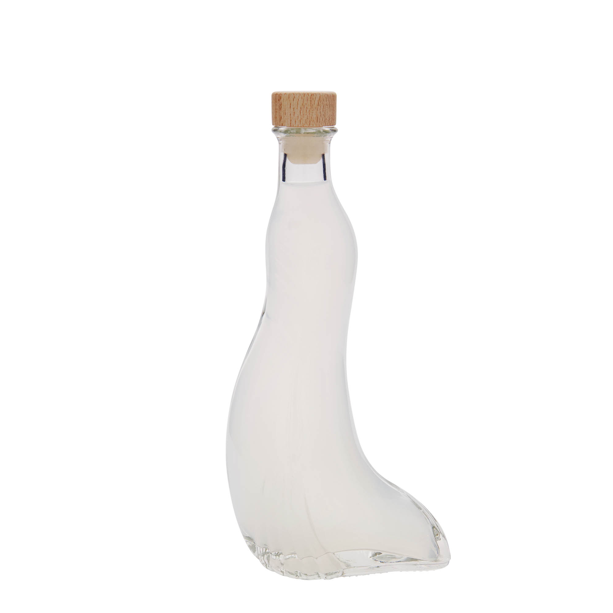Frasco de vidro de 200 ml 'Foca', bocal: cortiça