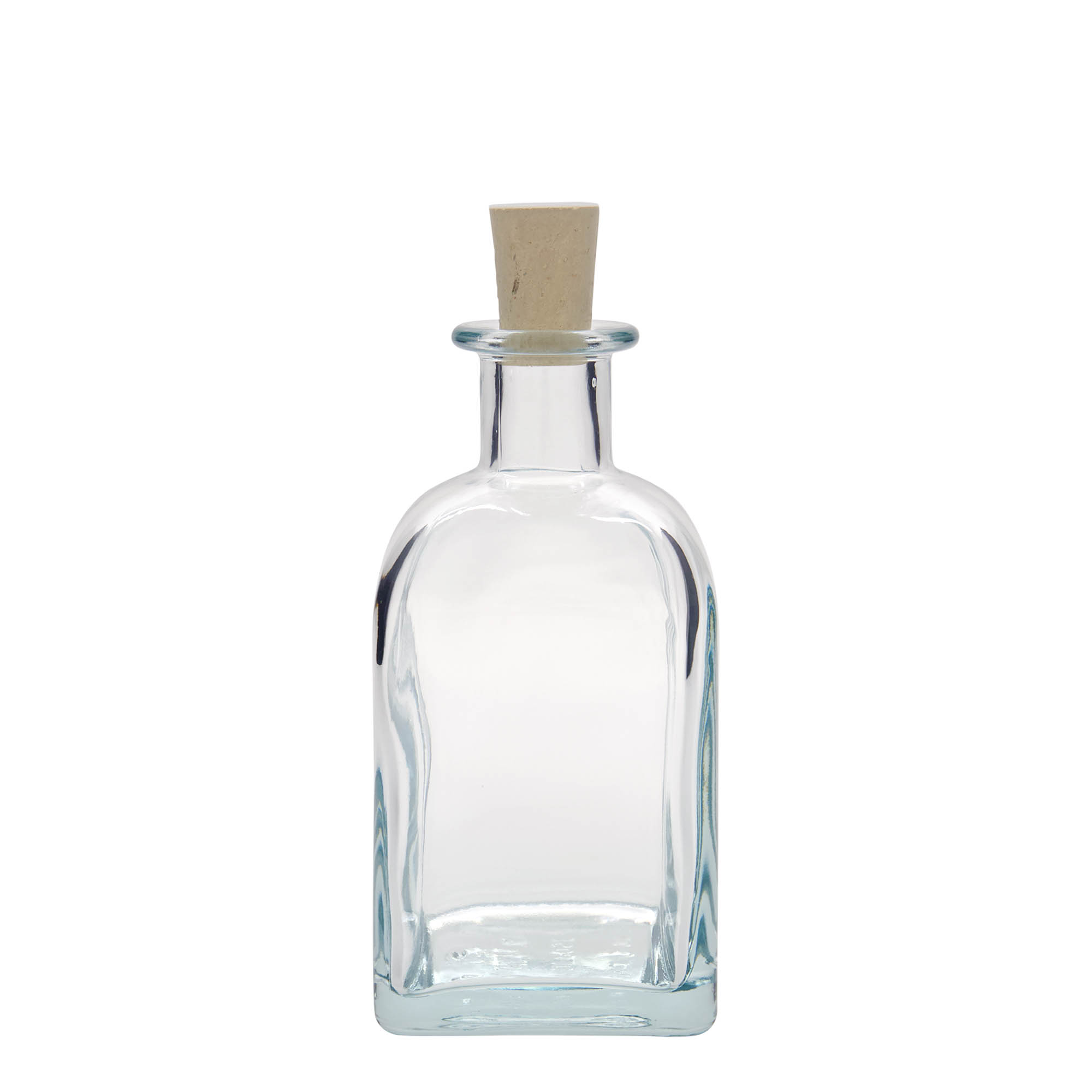 Frasco de vidro de 350 ml Apotheker Carré, quadrado, boca: cortiça Frasco de vidro de 350 ml Apotheker Carré, quadrado, boca: cortiça