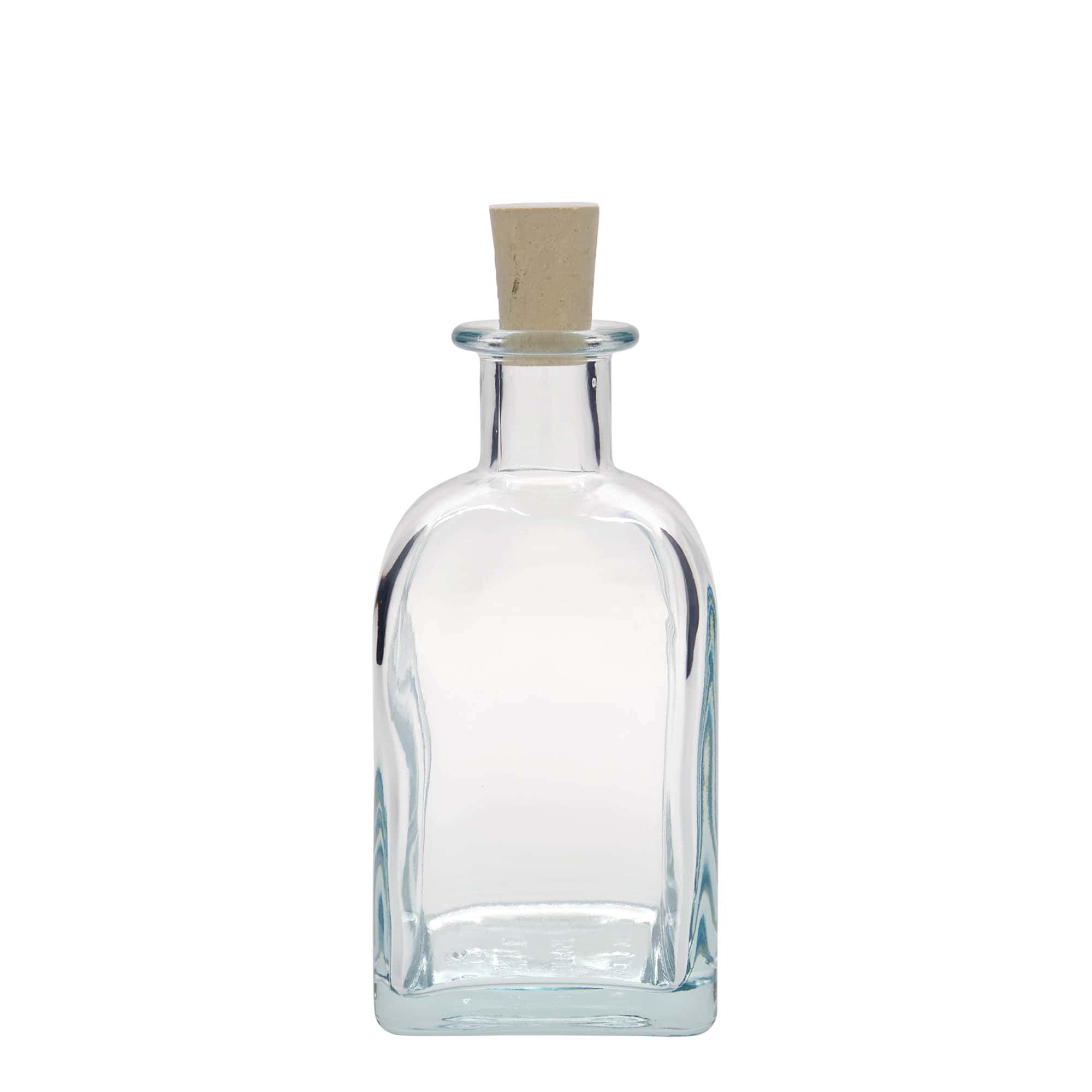 Frasco de vidro de 350 ml Apotheker Carré, quadrado, boca: cortiça