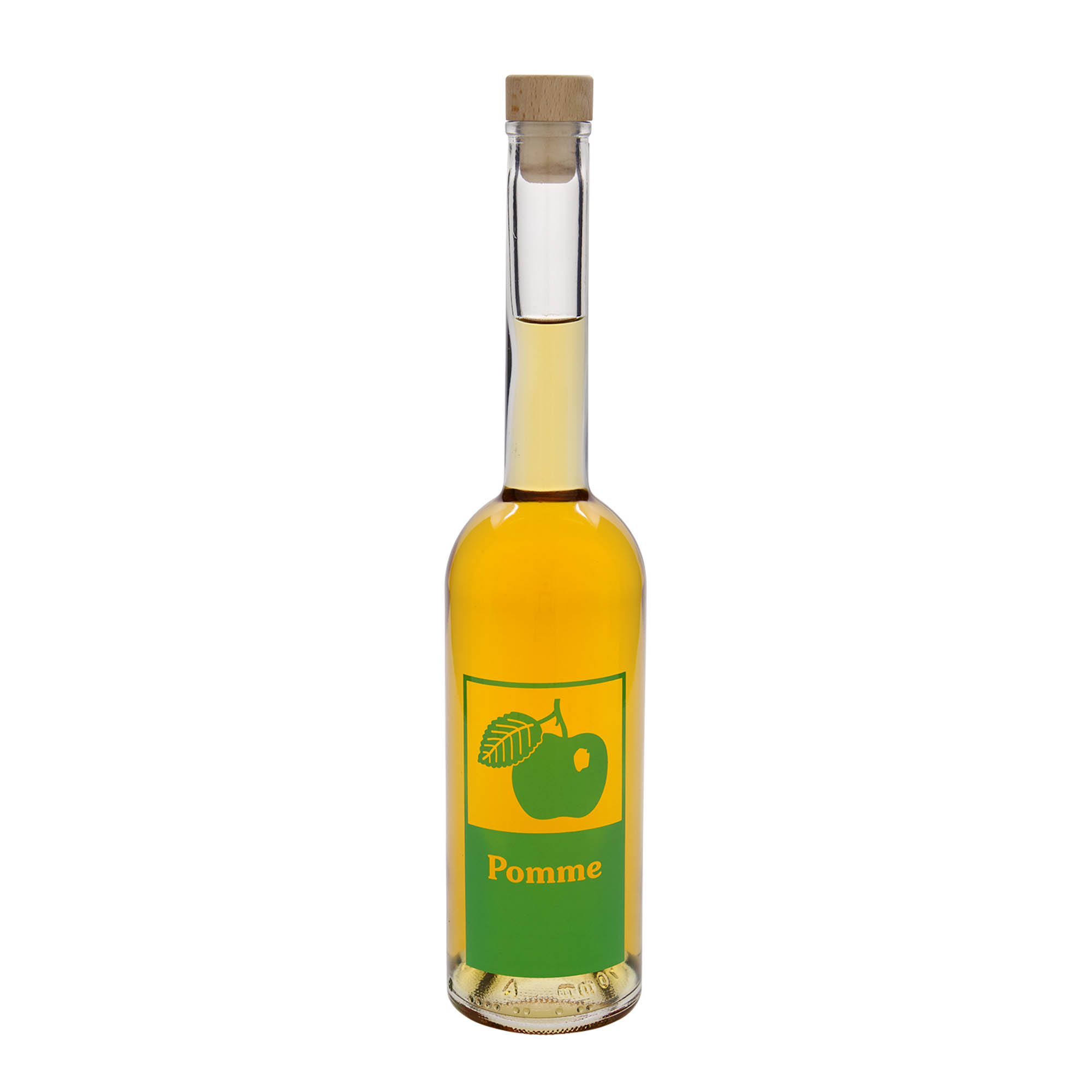 Garrafa de vidro de 500 ml 'Ópera', motivo: Maçã, boca: cortiça Garrafa de vidro de 500 ml 'Ópera', motivo: Maçã, boca: cortiça