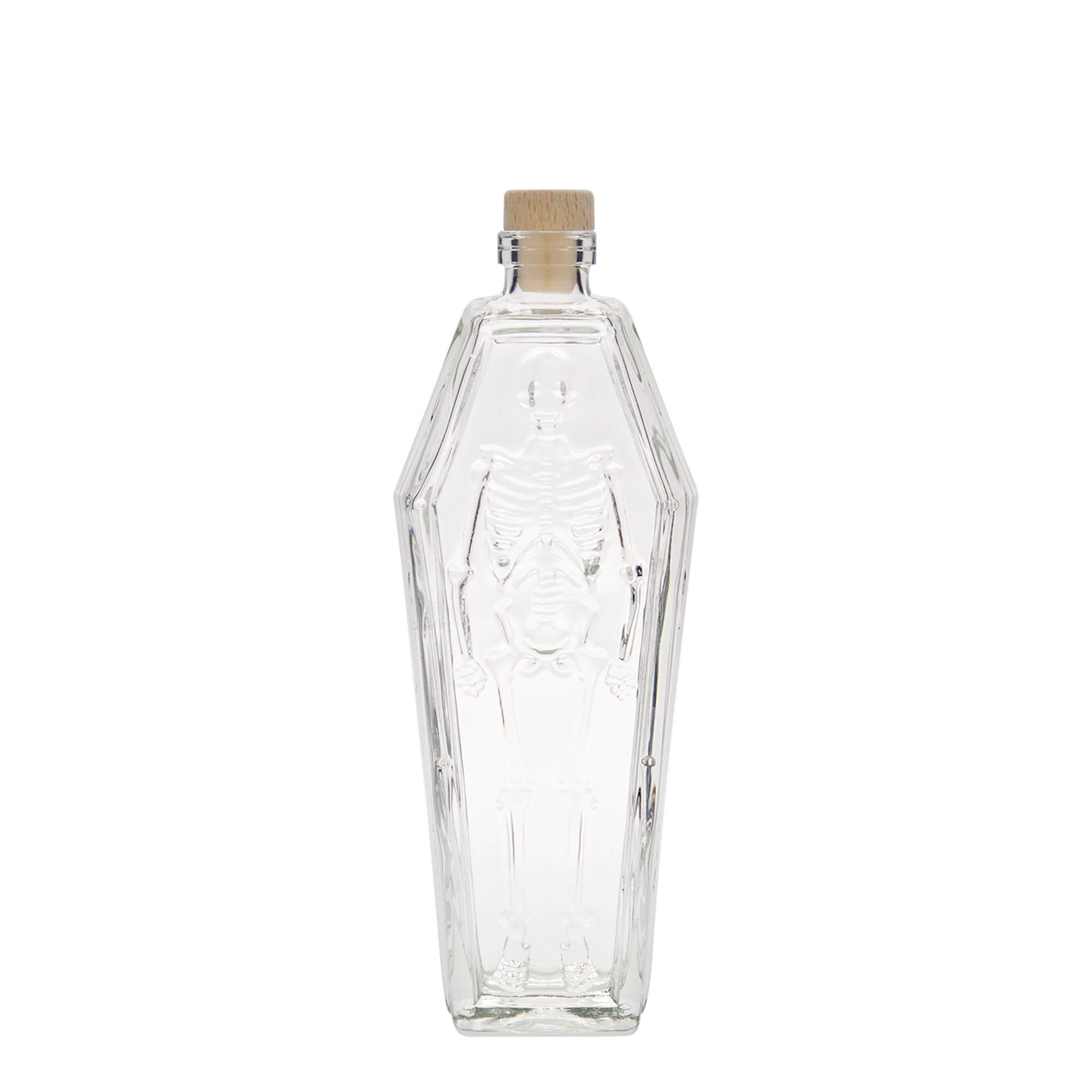 Frasco de vidro de 200 ml 'Caixão', Boca: Cortiça Frasco de vidro de 200 ml 'Caixão', Boca: Cortiça