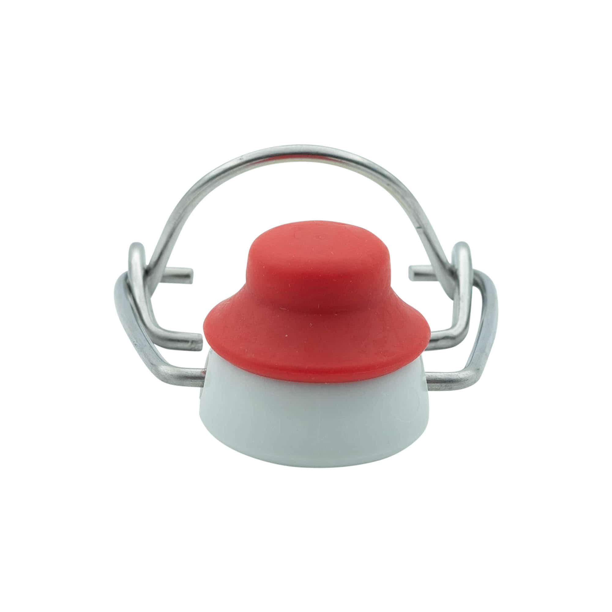 Fecho de pressão tamanho especial, plástico, vermelho-branco Fecho de pressão tamanho especial, plástico, vermelho-branco