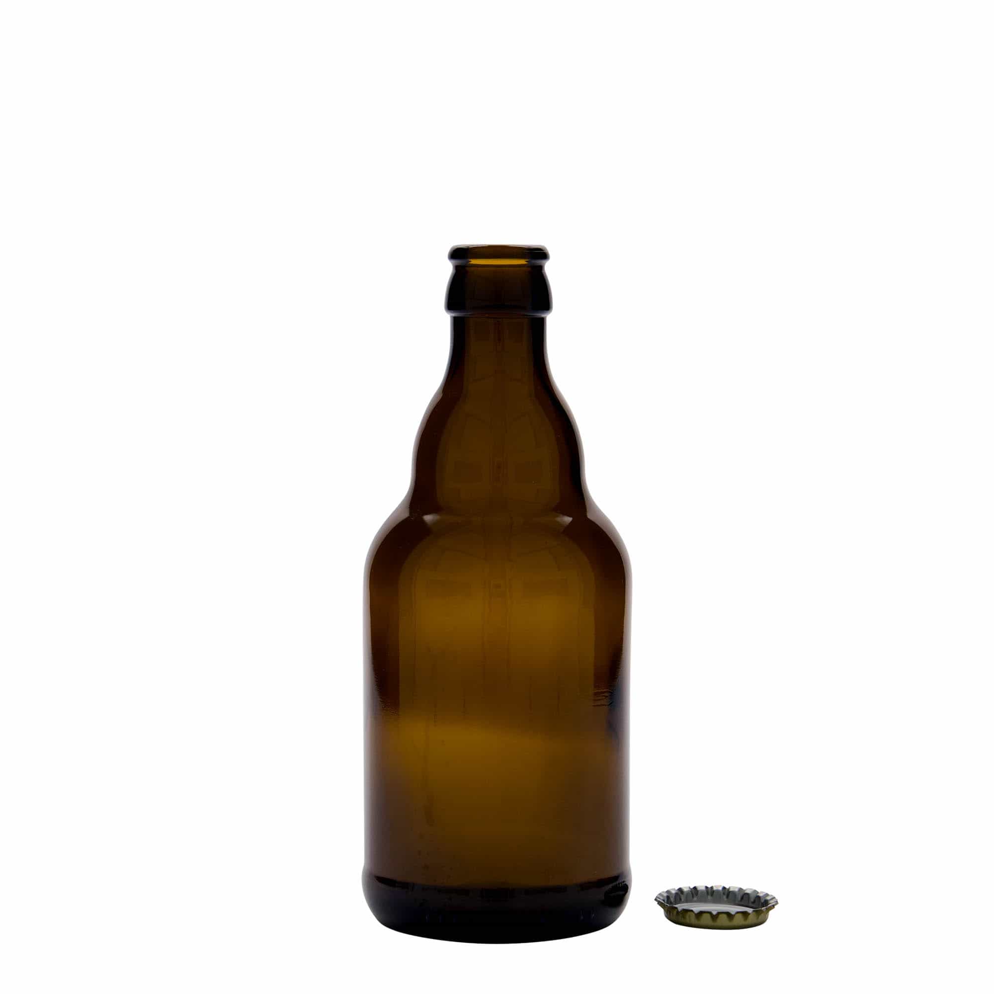 Garrafa de cerveja 330 ml 'Steinie', vidro, castanho, boca: coroa