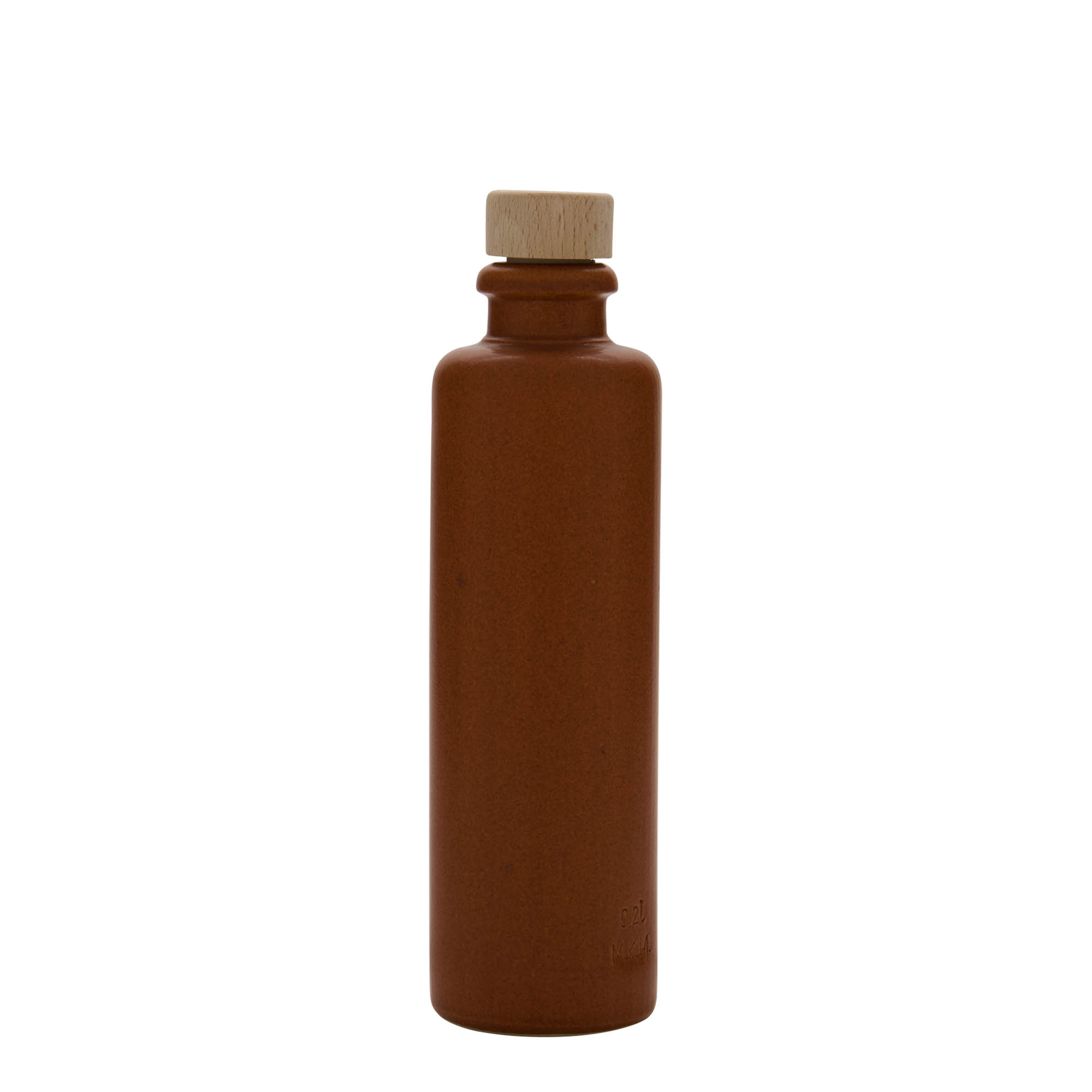 200 ml jarro de barro, faiança, vermelho-acastanhado, boca: cortiça