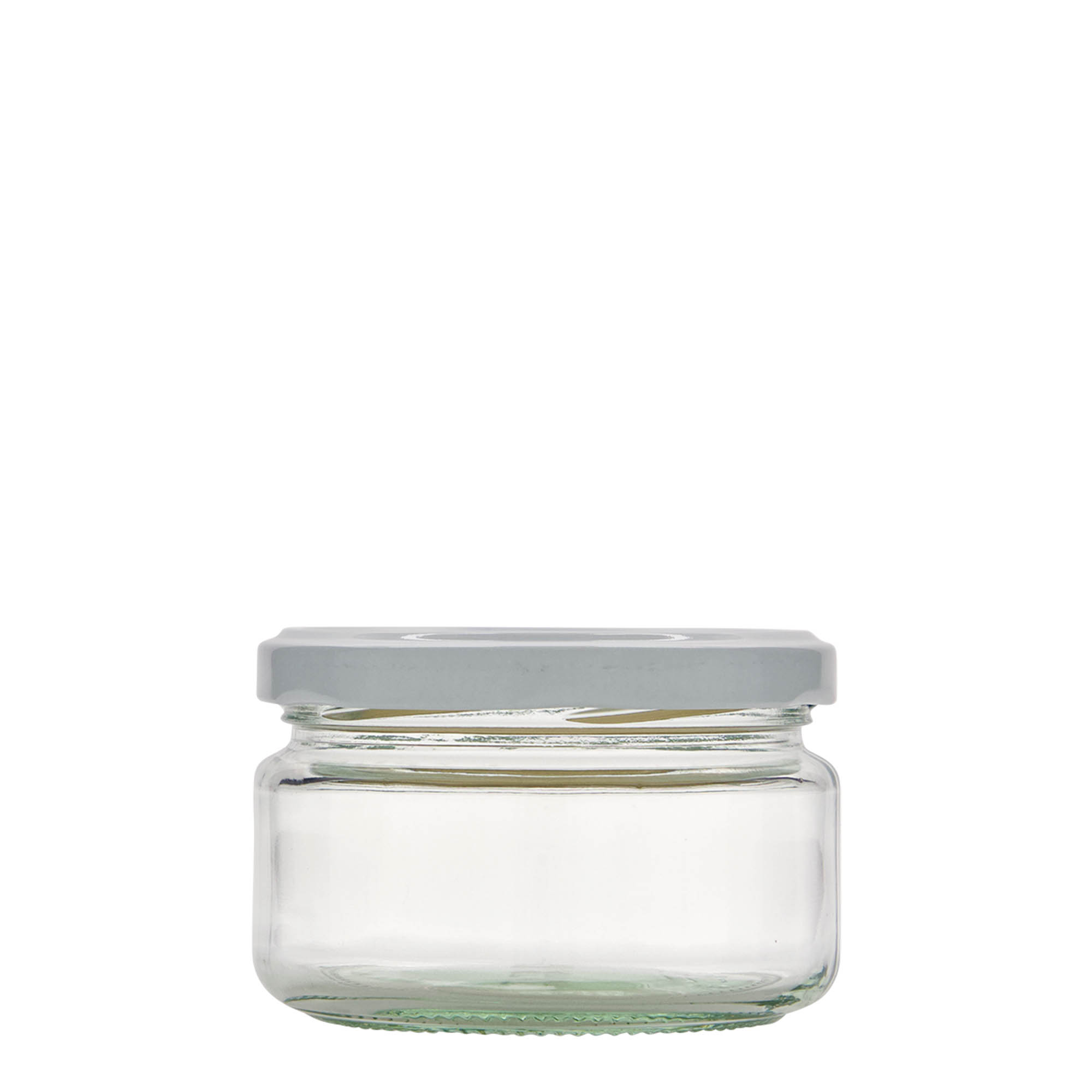 230 ml frasco redondo plano, boca: Twist-Off (TO 82) 230 ml frasco redondo plano, boca: Twist-Off (TO 82)