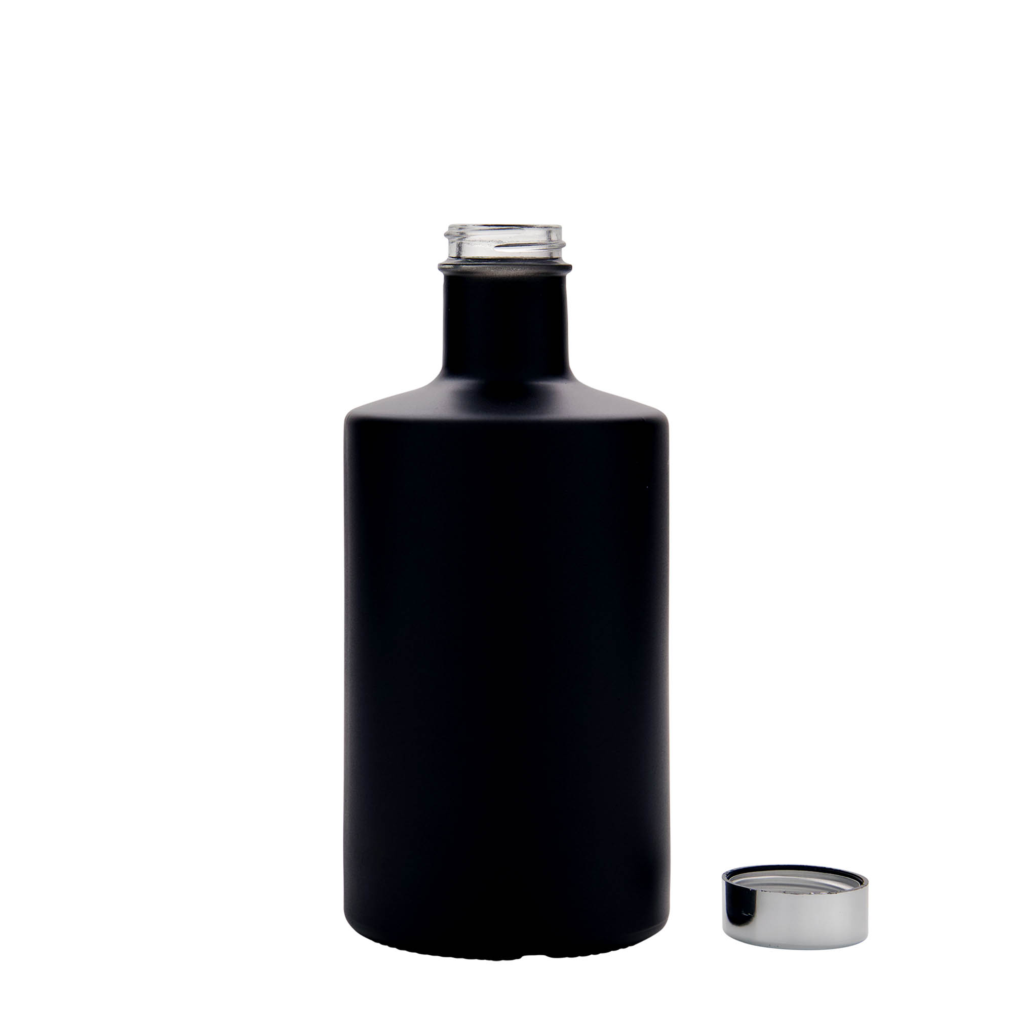 Garrafa de vidro 500 ml 'Caroline', preta, Boca: GPI 33