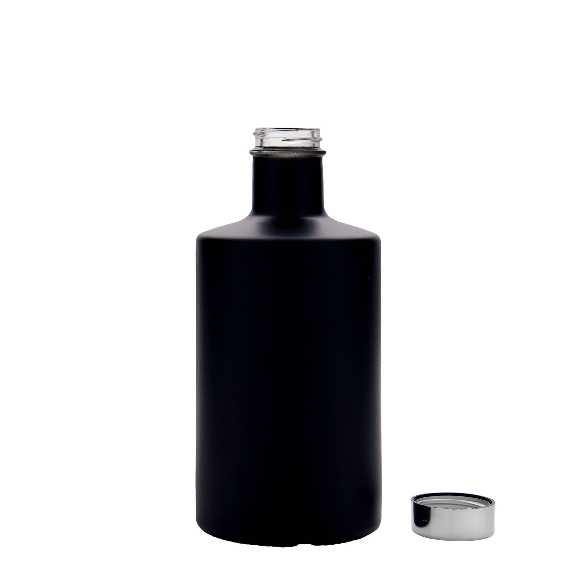 Garrafa de vidro 500 ml 'Caroline', preta, Boca: GPI 33