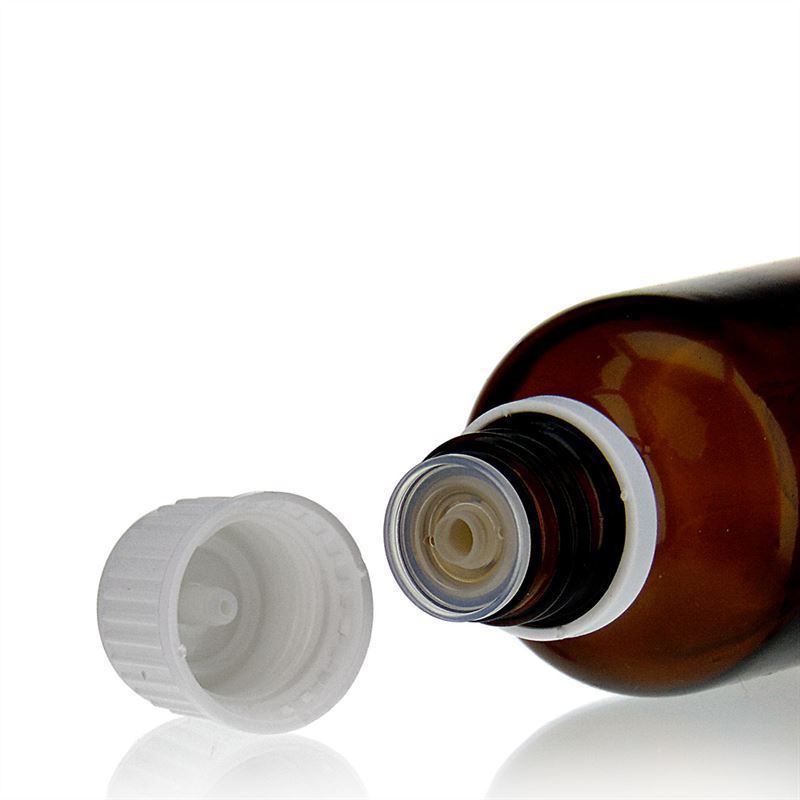 Tampa de rosca com inserto conta-gotas, plástico PE, branco, para bocal: DIN 18 Tampa de rosca com inserto conta-gotas, plástico PE, branco, para bocal: DIN 18