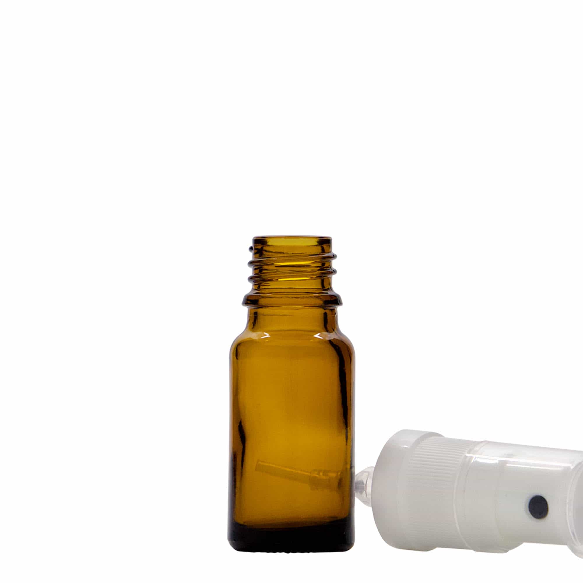Frasco de spray de 10 ml, medicamento, vidro, castanho, bocal: DIN 18