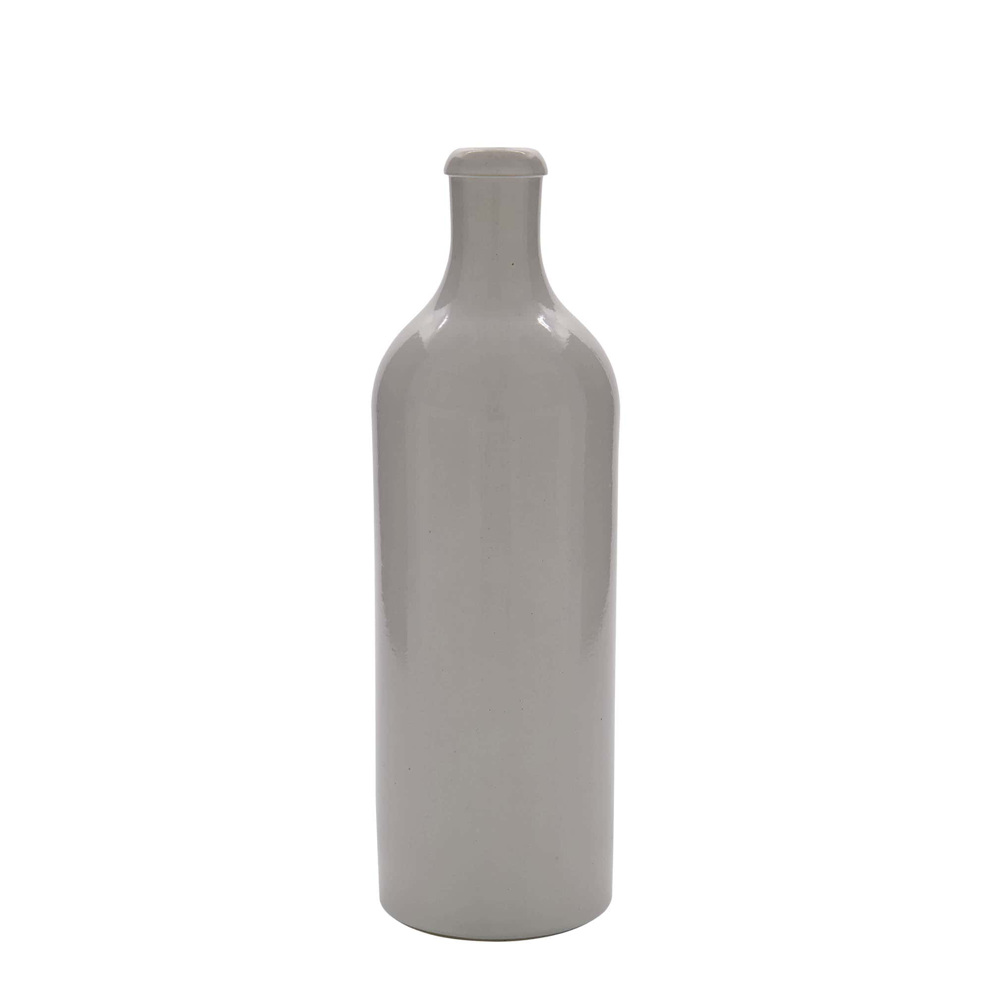 750 ml Jarra de barro, faiança, branca, boca: cortiça