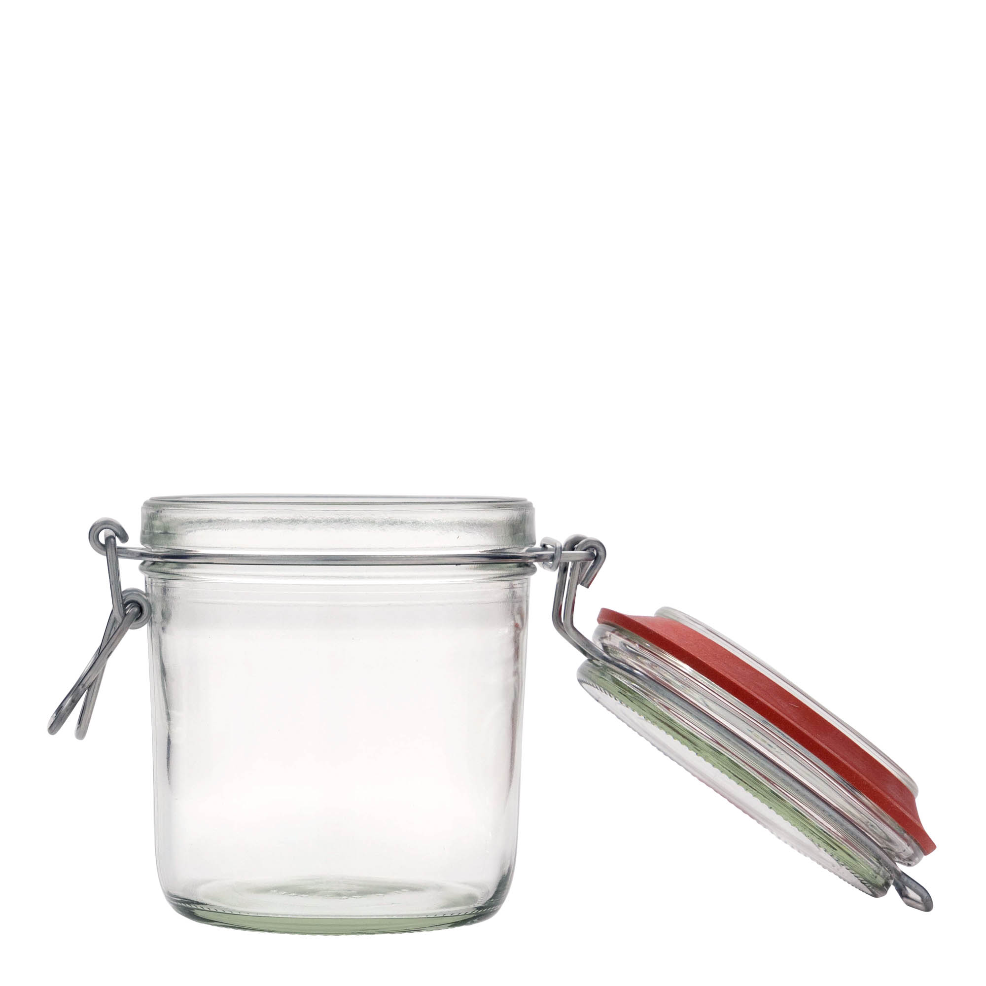 Frasco de vidro com tampa de arame de 530 ml, boca: fecho de arame