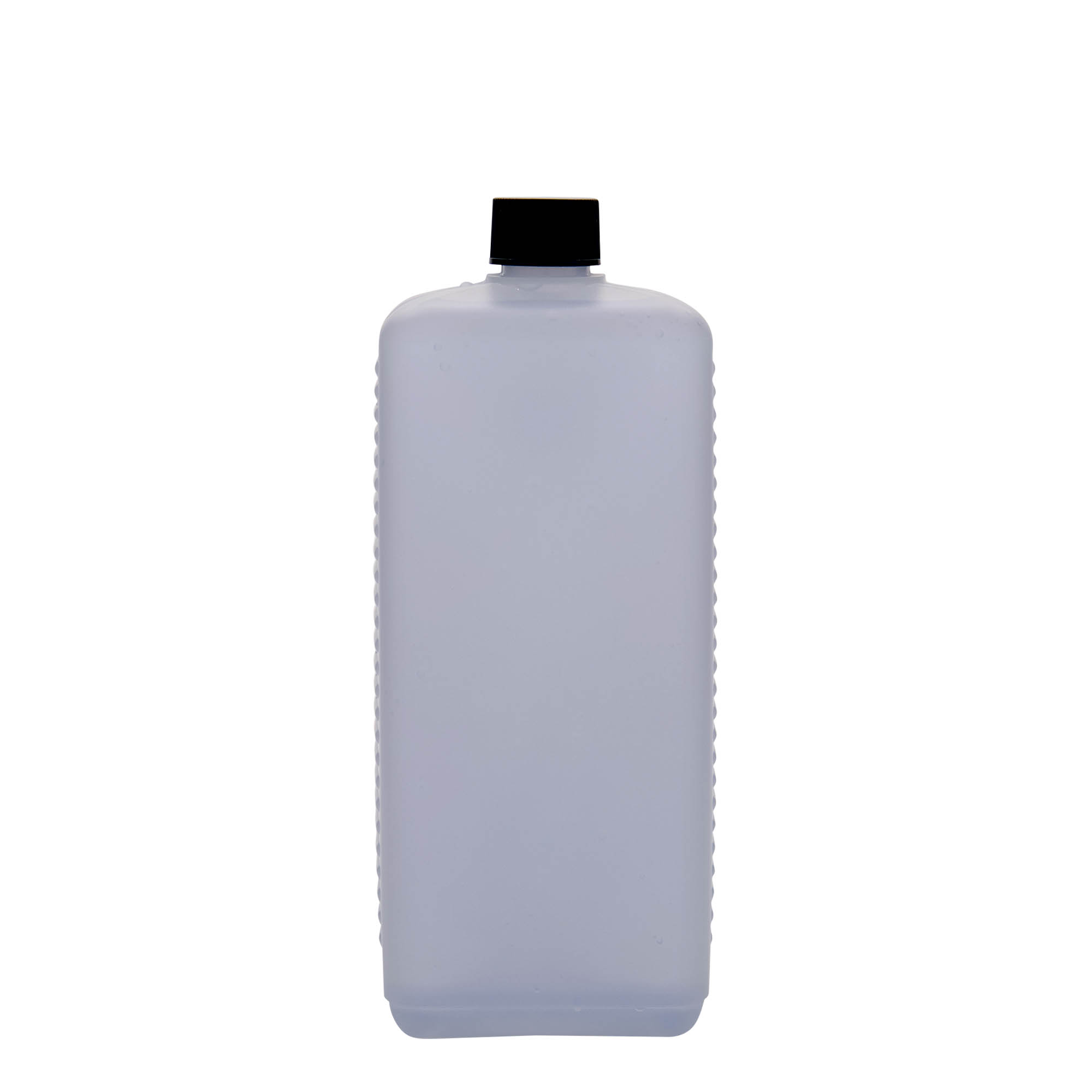 1.000 ml garrafa de bidão, retangular, plástico HDPE, natural, bocal: DIN 25 EPE