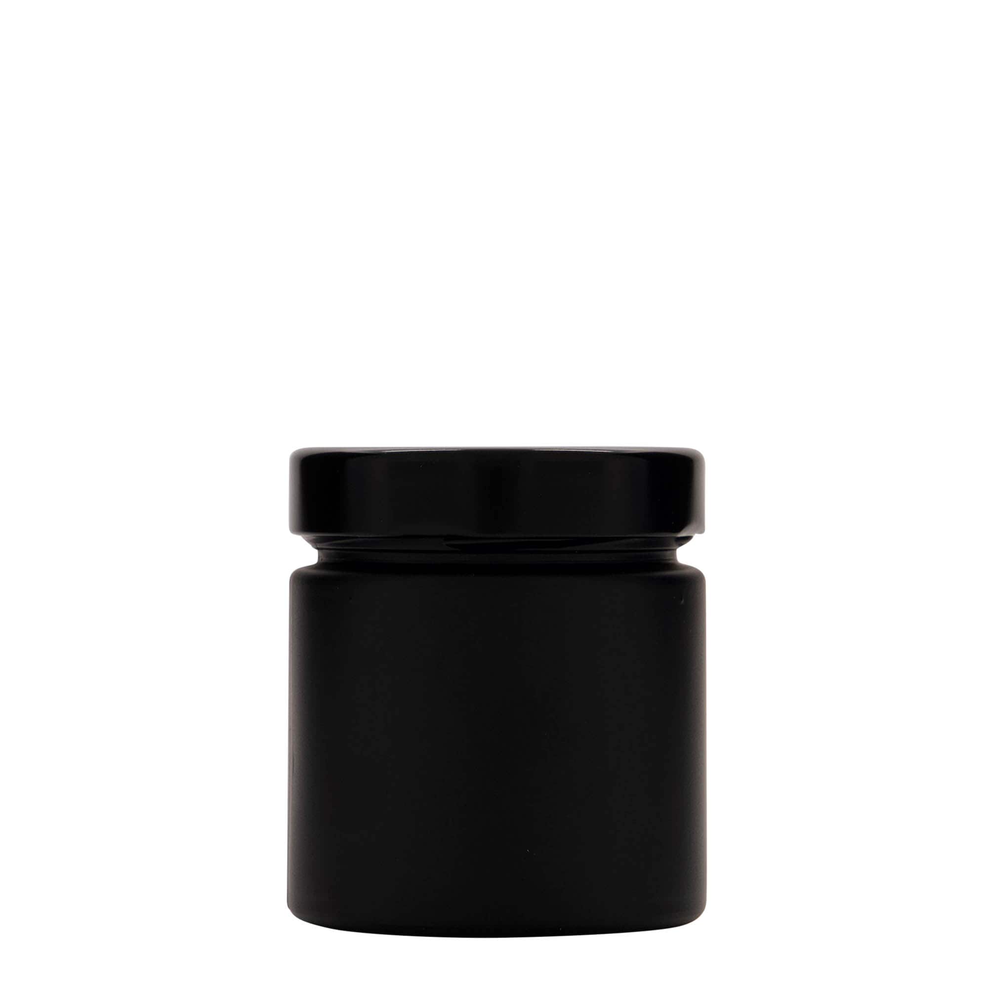 220 ml Frasco redondo 'Aurora', preto, Boca: Deep-Twist-Off (DTO 66)