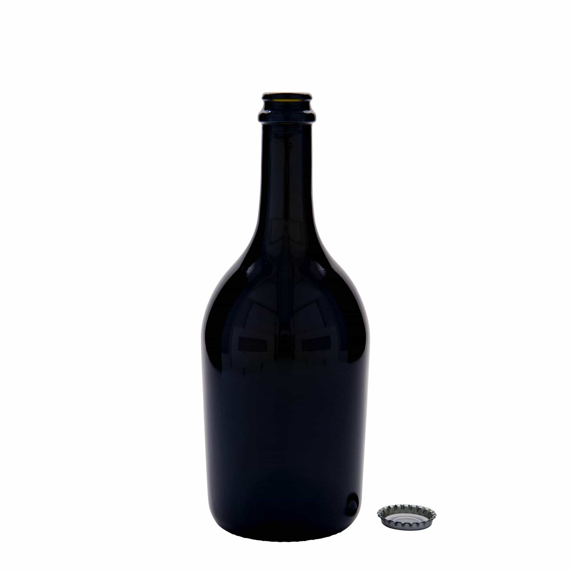 750 ml Garrafa de champanhe e de cerveja 'Butterfly', vidro, verde antigo, boca: Tampas coroa