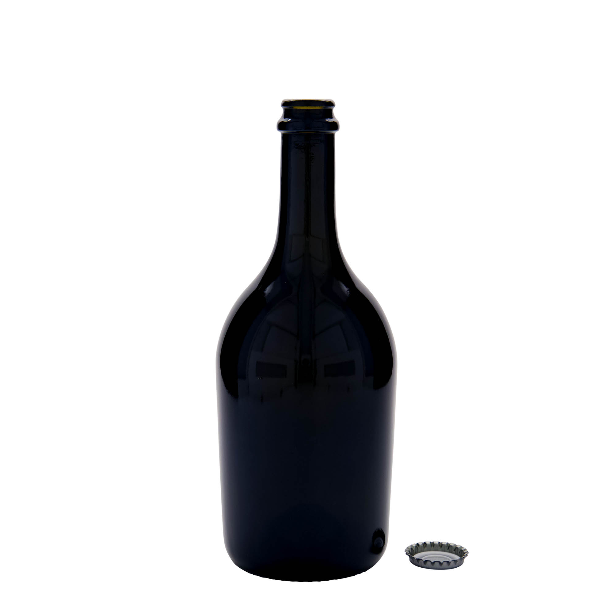 750 ml Garrafa de cerveja / espumante 'Butterfly', vidro, verde antigo, boca: coroa de garrafa