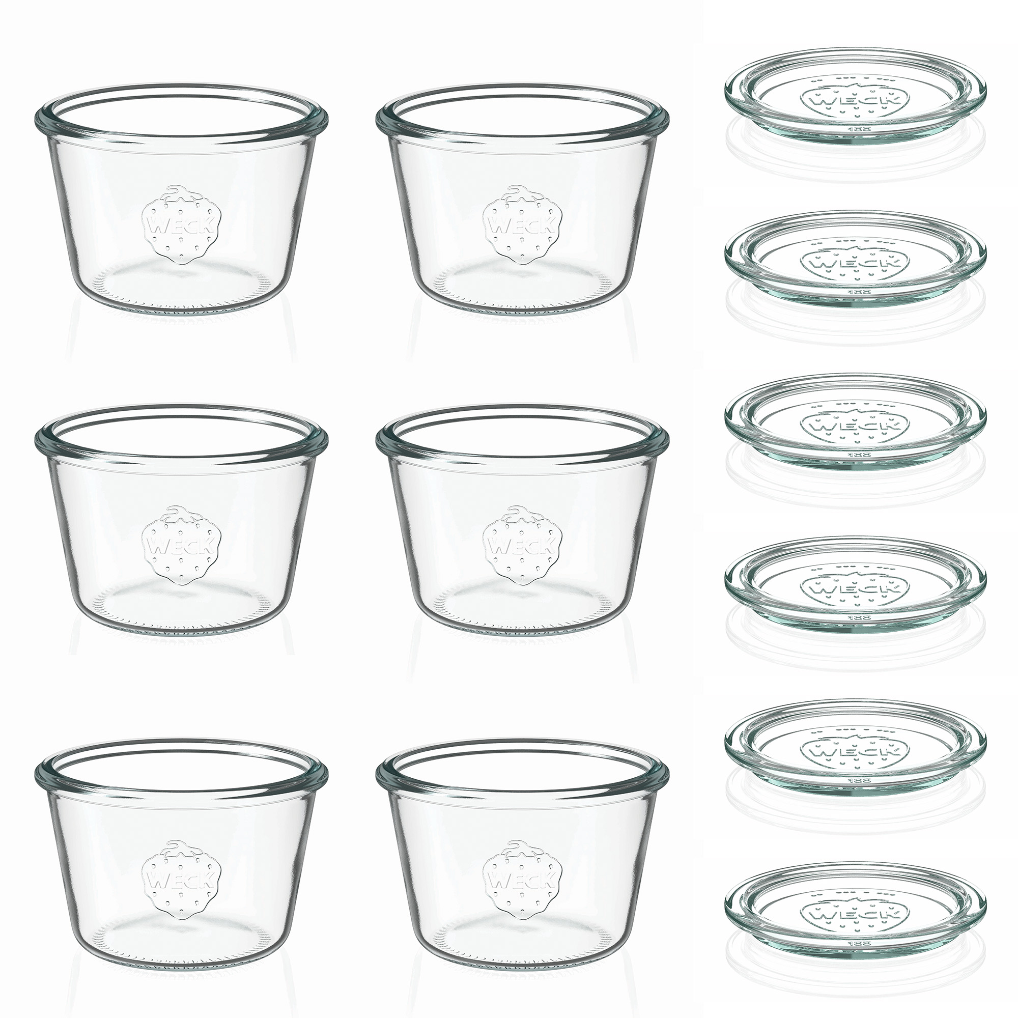 6x 370 ml frasco WECK com tampa de vidro RR 100